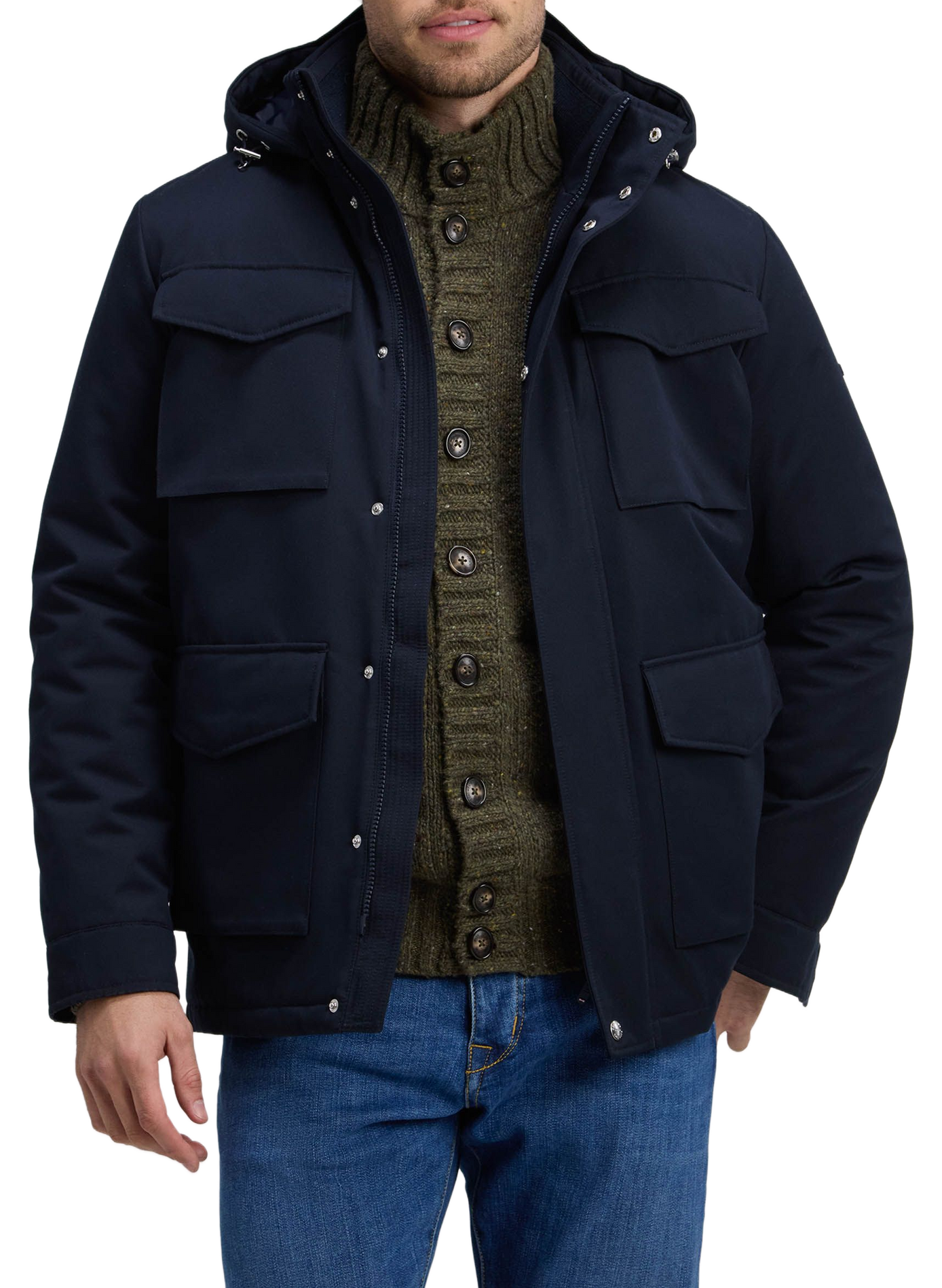 Parka droite col montant  EDEN PARK Blauw