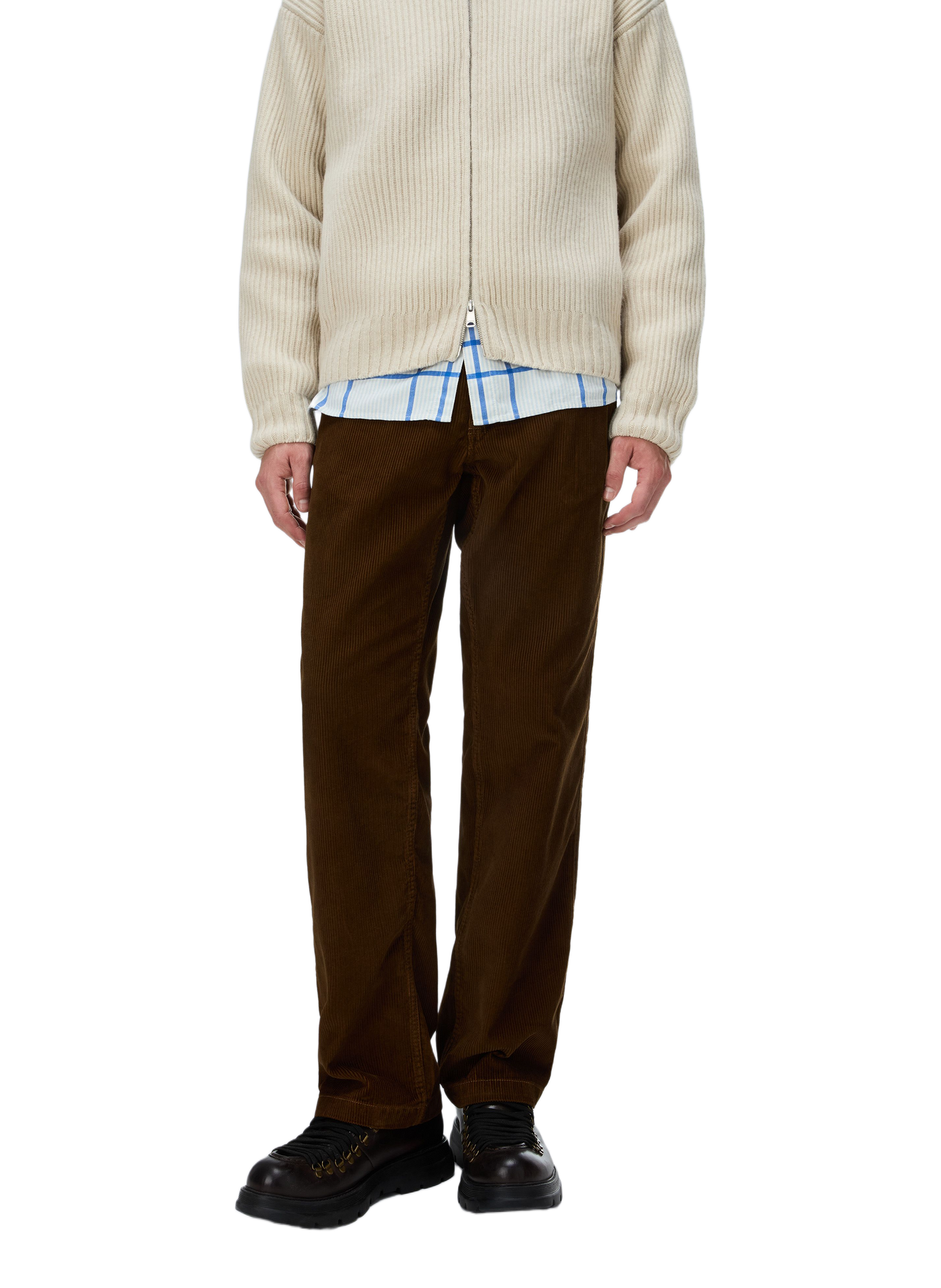 Pantalon droit en velours côtelé NAPAPIJRI Marron