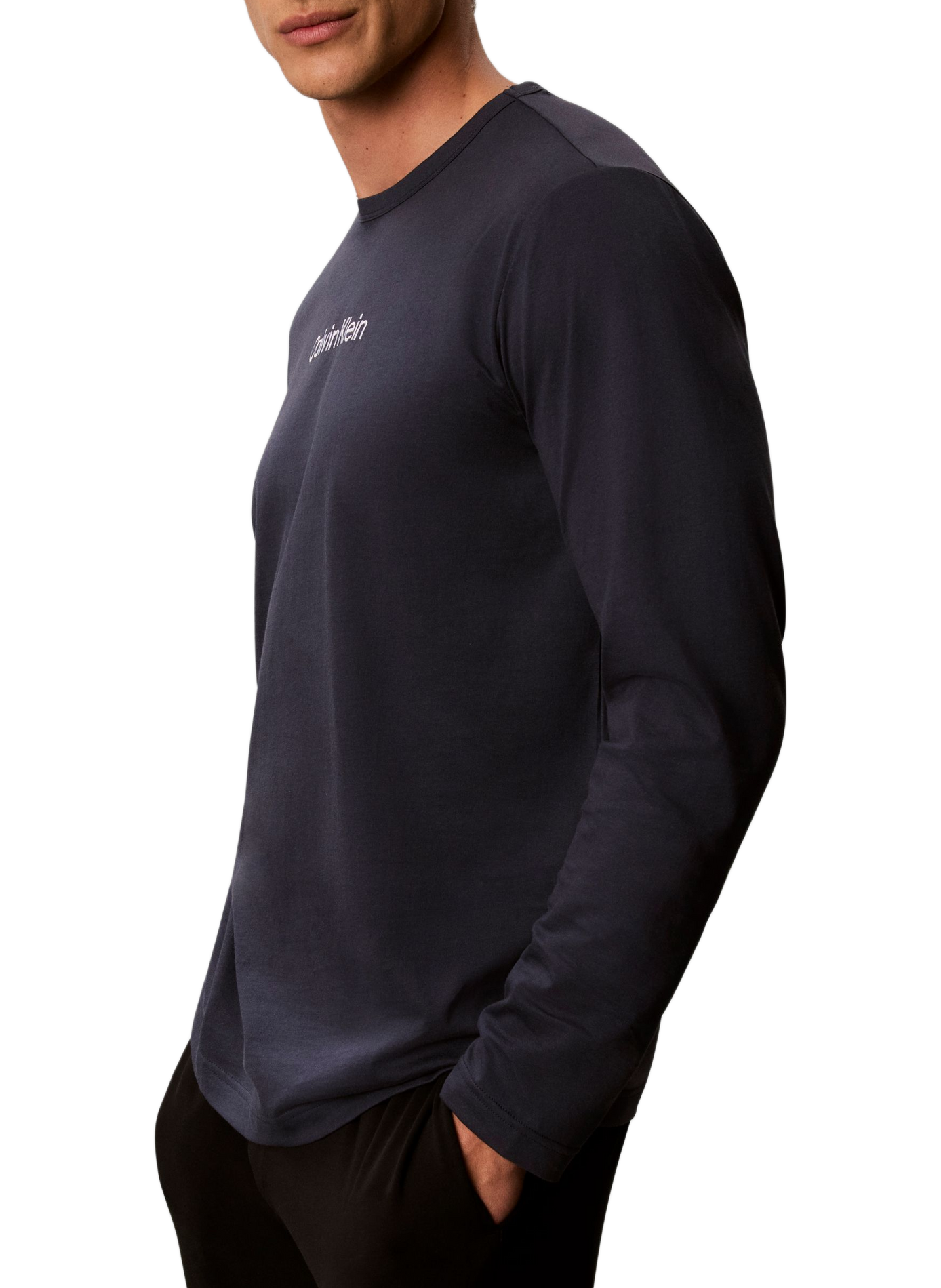 Pyjama-T-Shirt mit Baumwoll-Logo. CALVIN KLEIN Blau