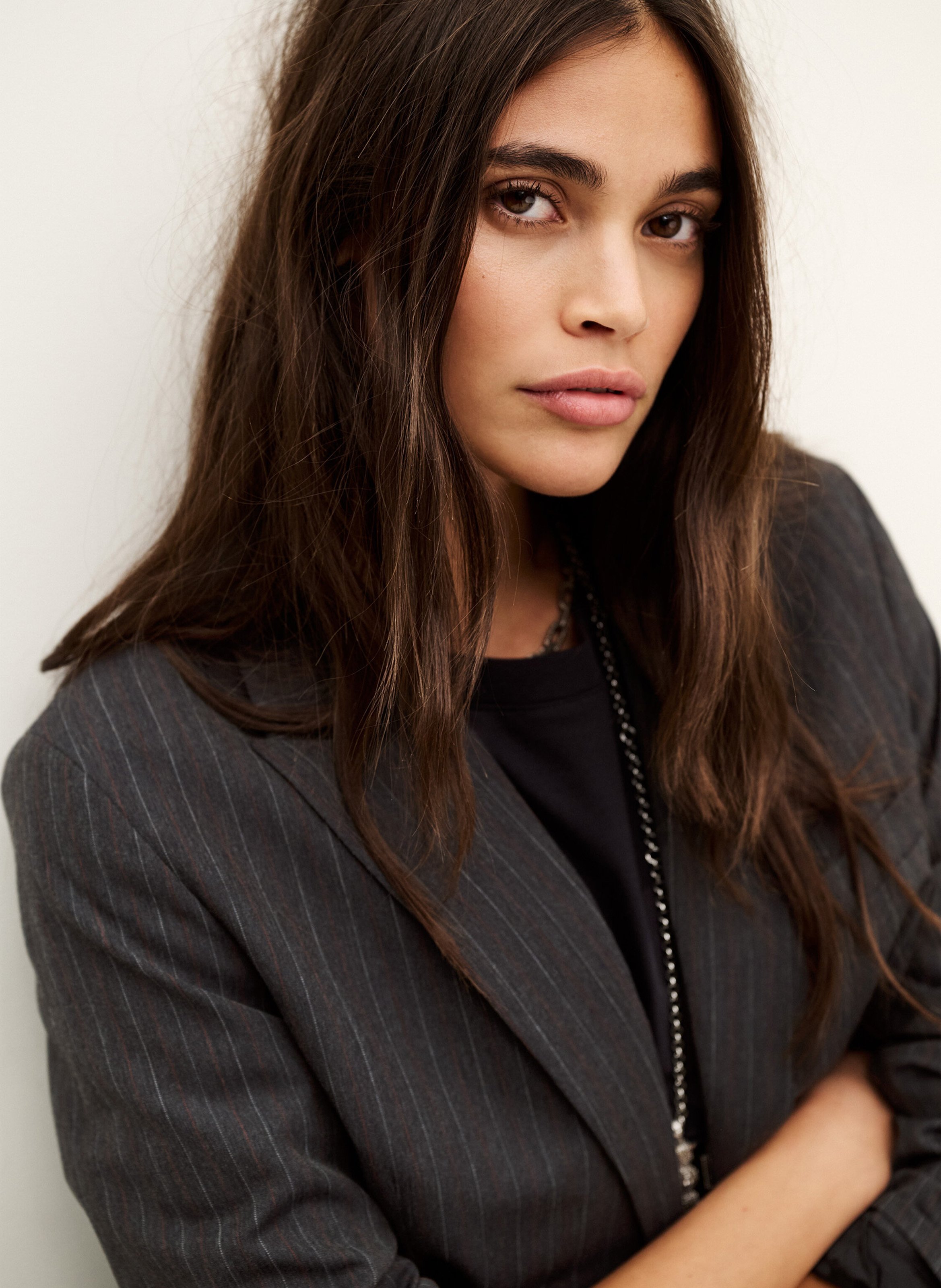 Veste col tailleur en laine mélangée dayne BA&SH Gris