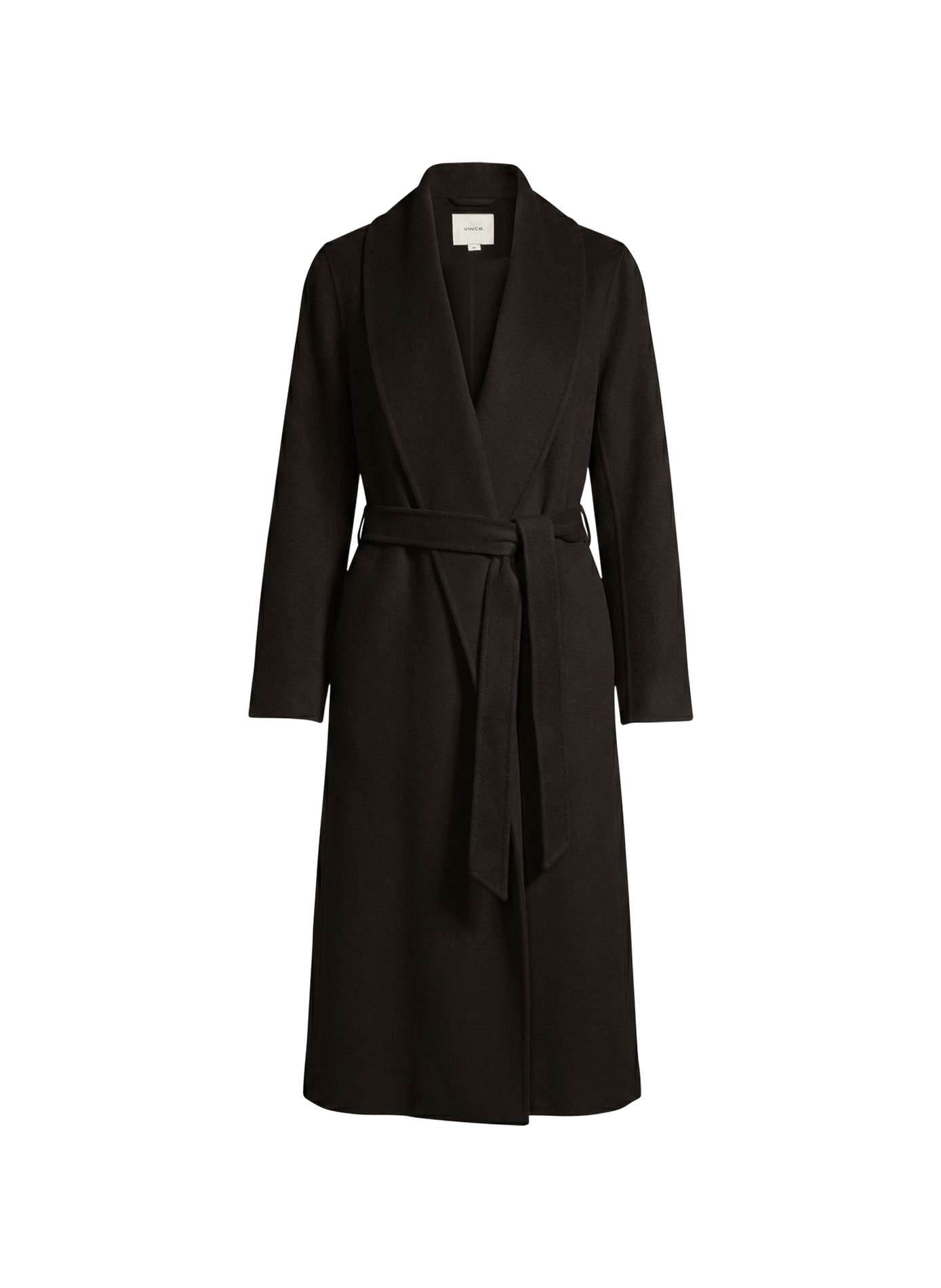 Manteau long en laine et cachemire VINCE Noir