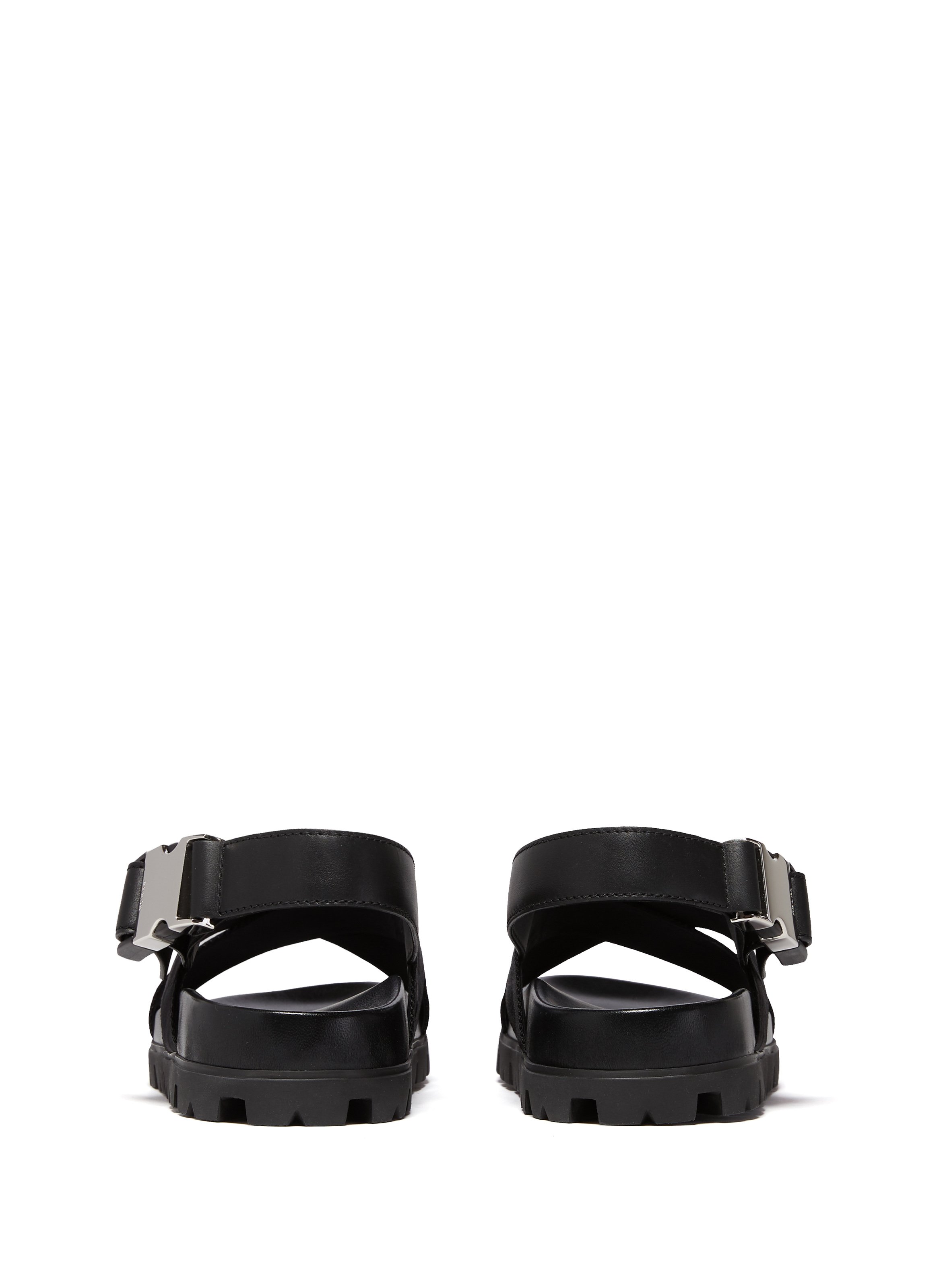 Nylon cross-over Sandals PRADA Black