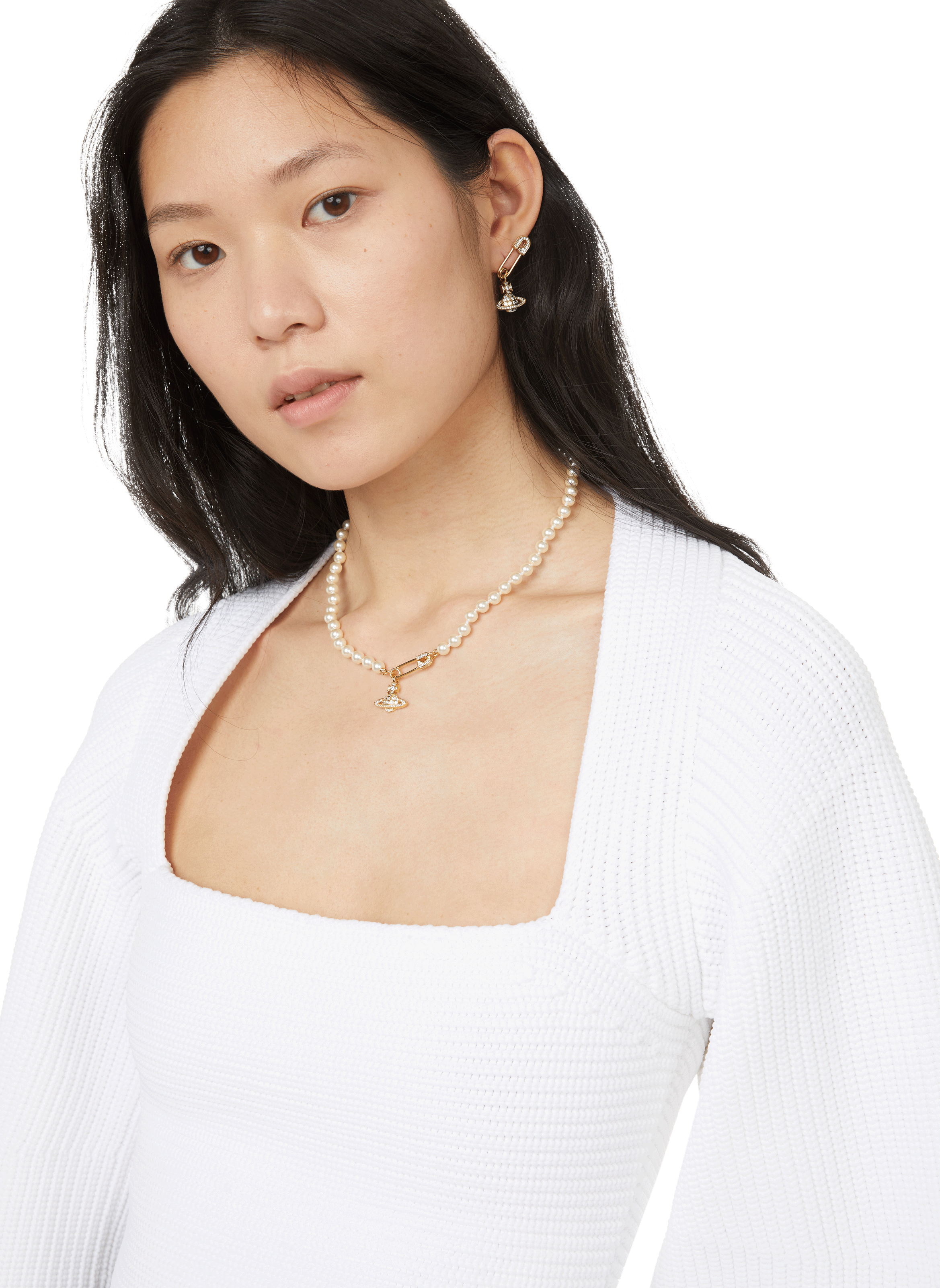 Boucles d'oreille Lucrece en laiton VIVIENNE WESTWOOD Doré