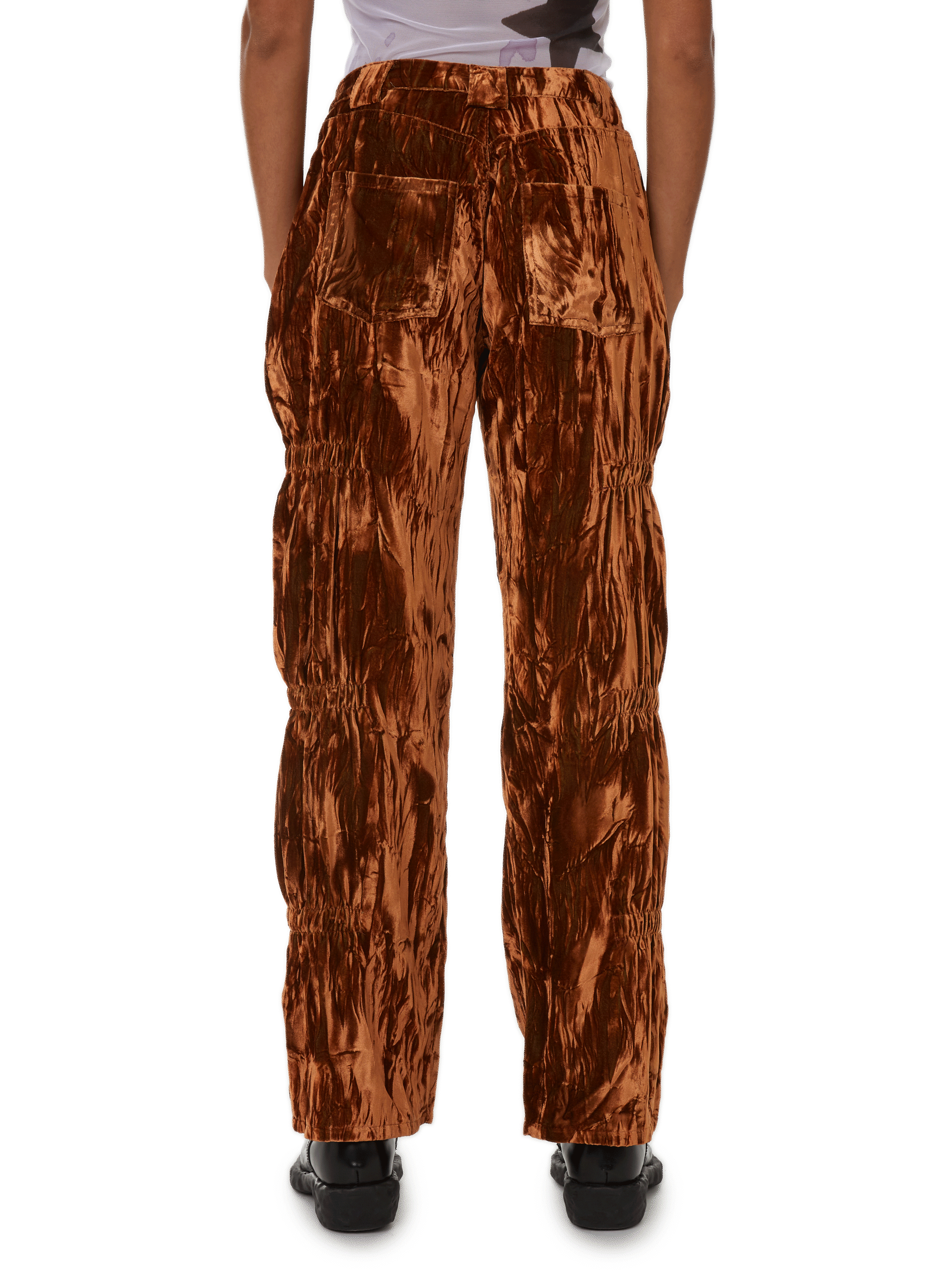 Pantalon en velours satiné COLLINA STRADA Marron