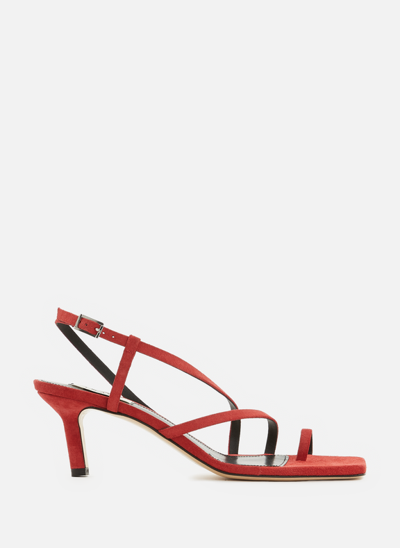ELLEME Heeled suede sandals Red