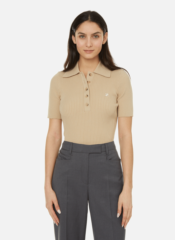 COURRÈGES ribbed Polo shirt