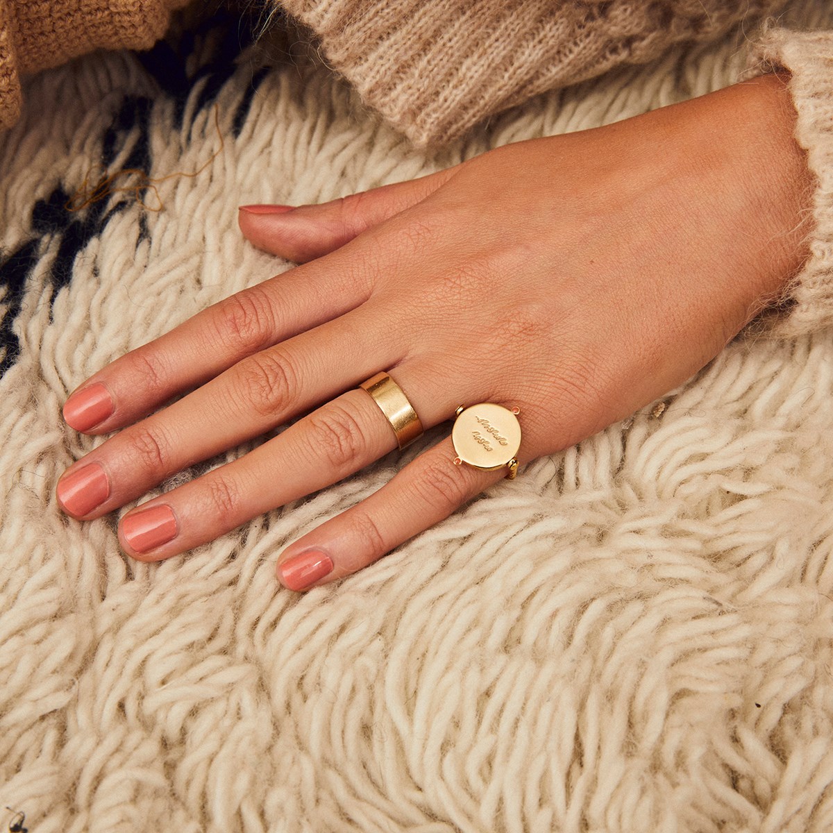 Bague avec cabochon réversible miamor HIPANEMA Noir