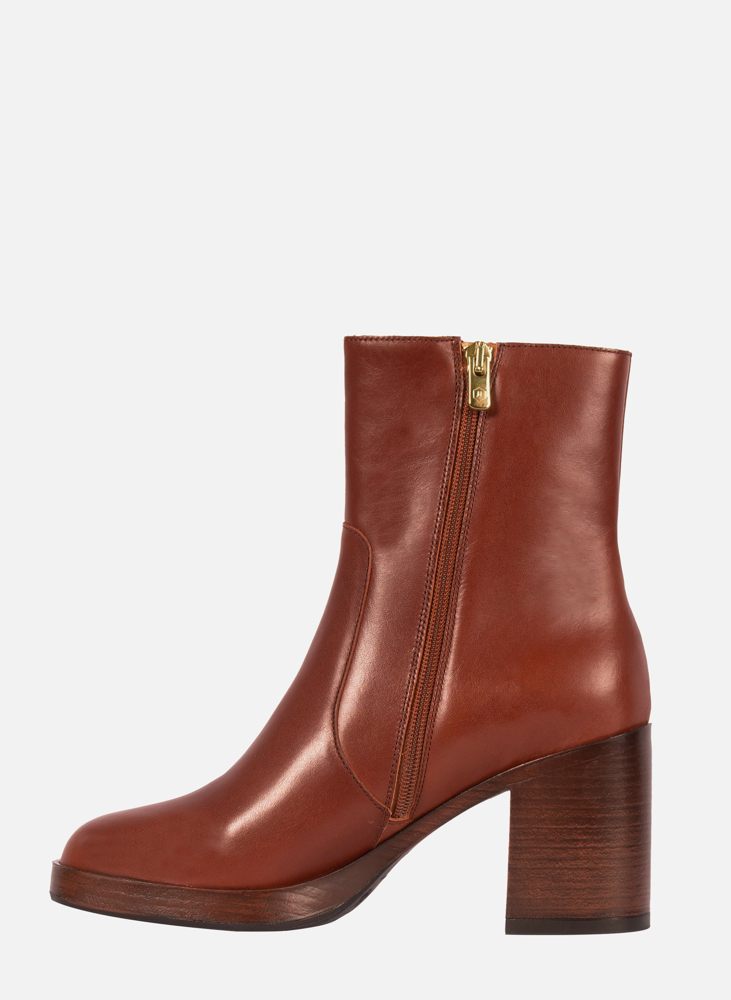Bottines plateforme cuir JULES & JENN Marron