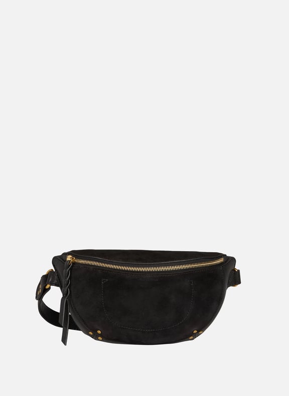 Sac banane Lino en croûte de cuir Noir by JÉRÔME DREYFUSS JÉRÔME DREYFUSS Sac banane Lino en croûte de cuir Noir