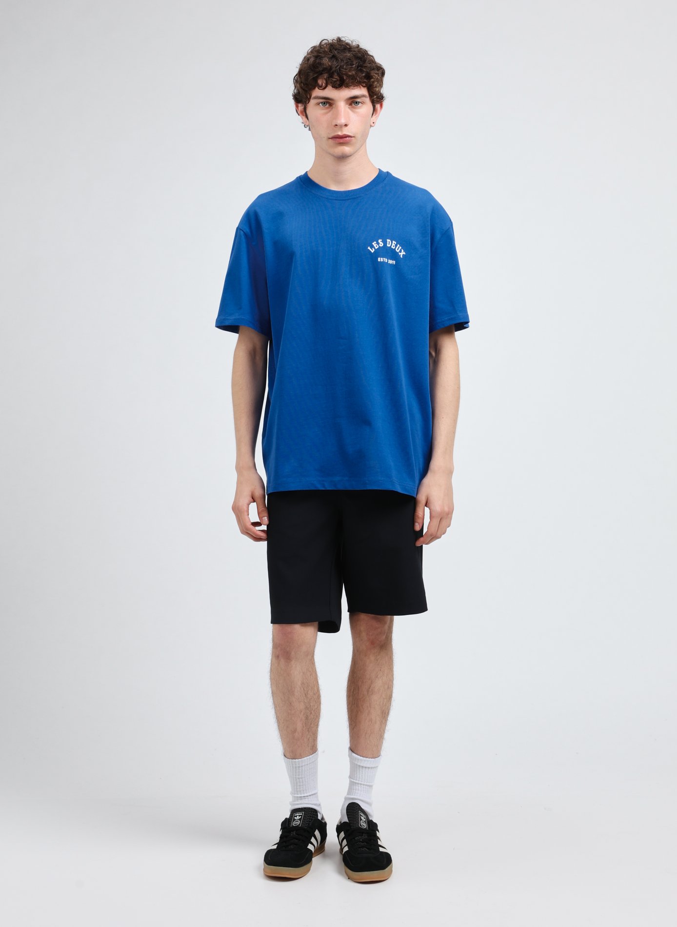 T-shirt imprimé en coton  LES DEUX Bleu