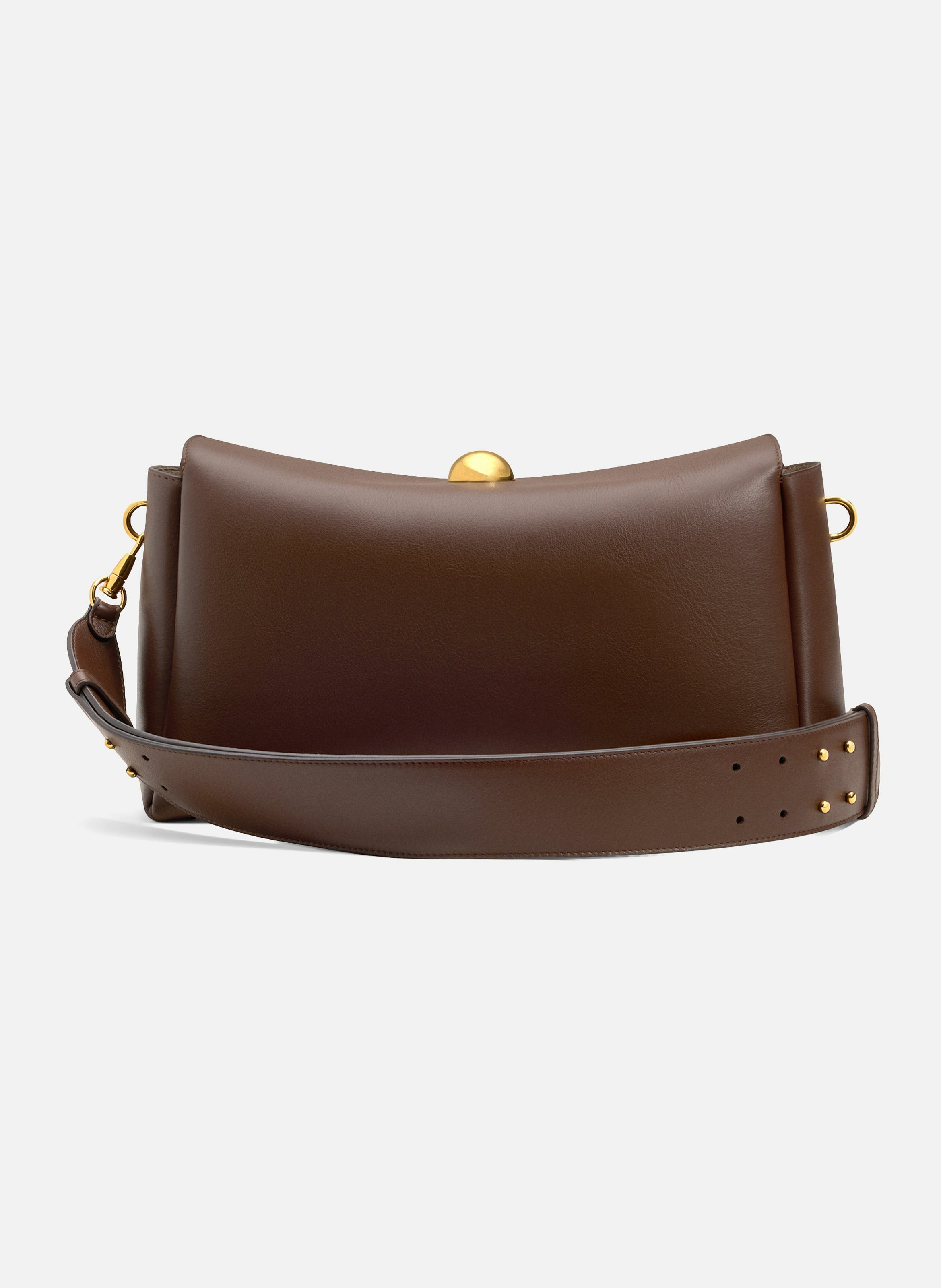 Sac Carrousel Moyen En Cuir Lisse unisexe AMI PARIS Marron