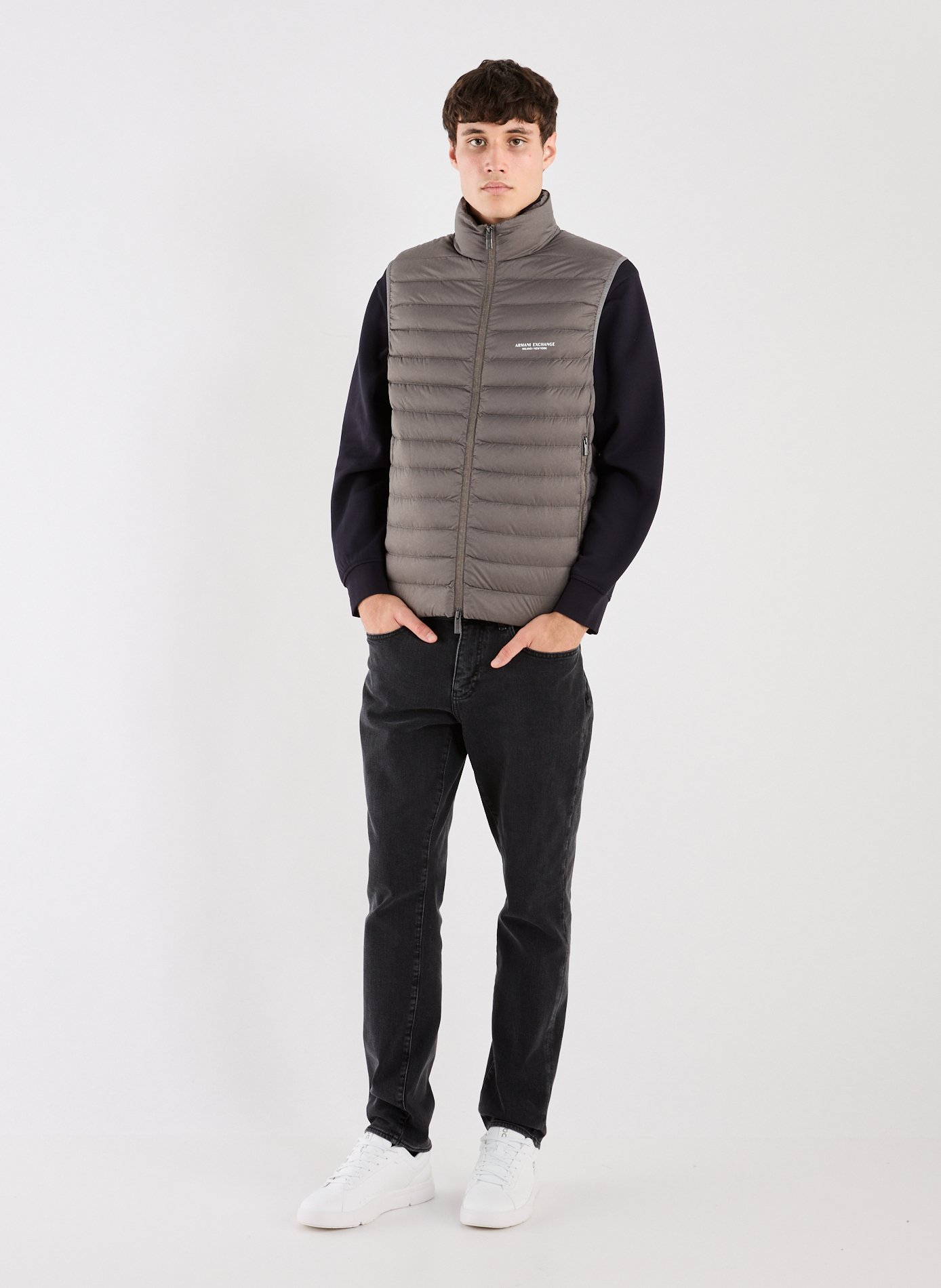 Quilted gilet ARMANI EXCHANGE Brown