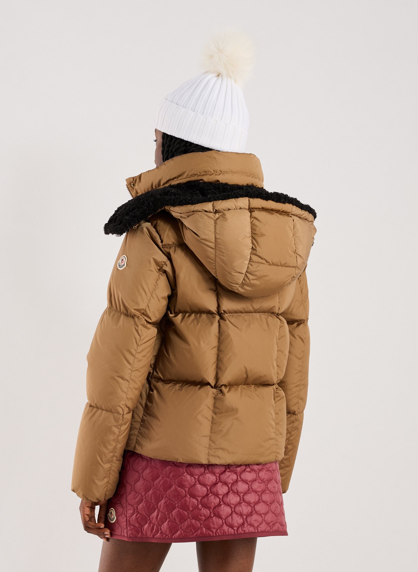 Quilted hooded jacket MONCLER Beige
