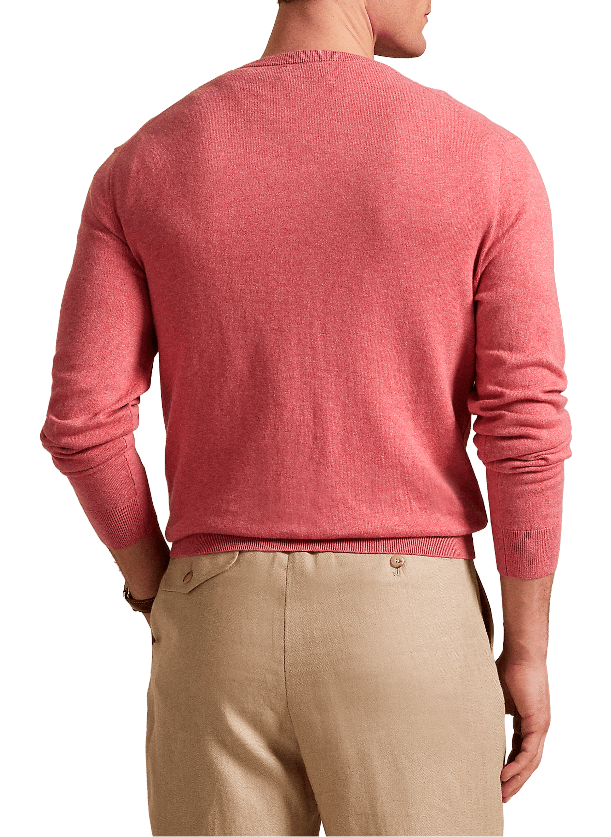Straight embroidered sweater in cotton and cashmere blend POLO RALPH LAUREN Red
