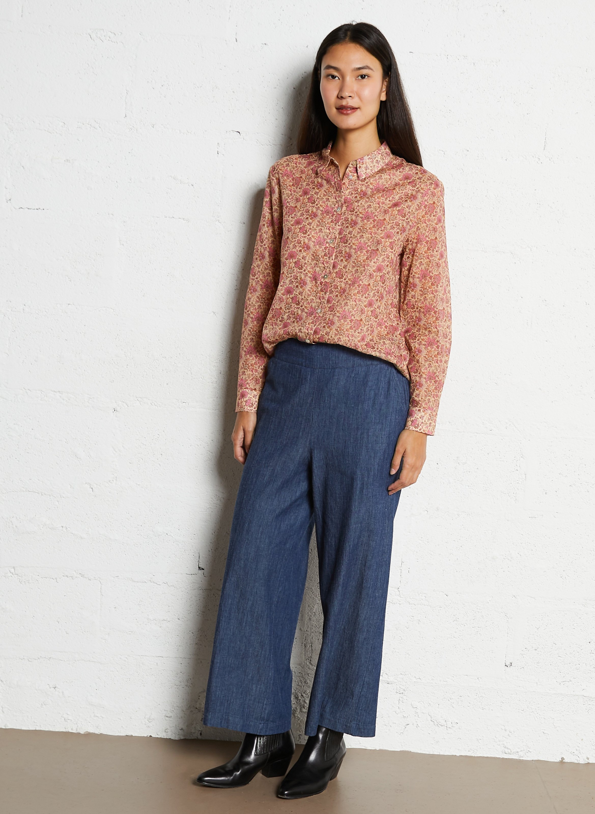 Pantalon large taille haute berthie bis MAISON 123 Bleu