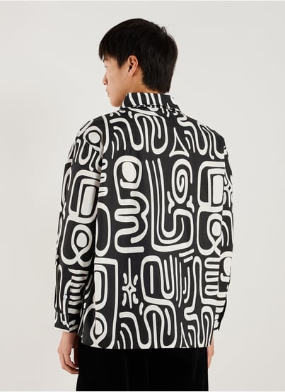 Oversized cotton shirt with patterns HELAS CAPS Oversized cotton shirt with patterns HELAS CAPS