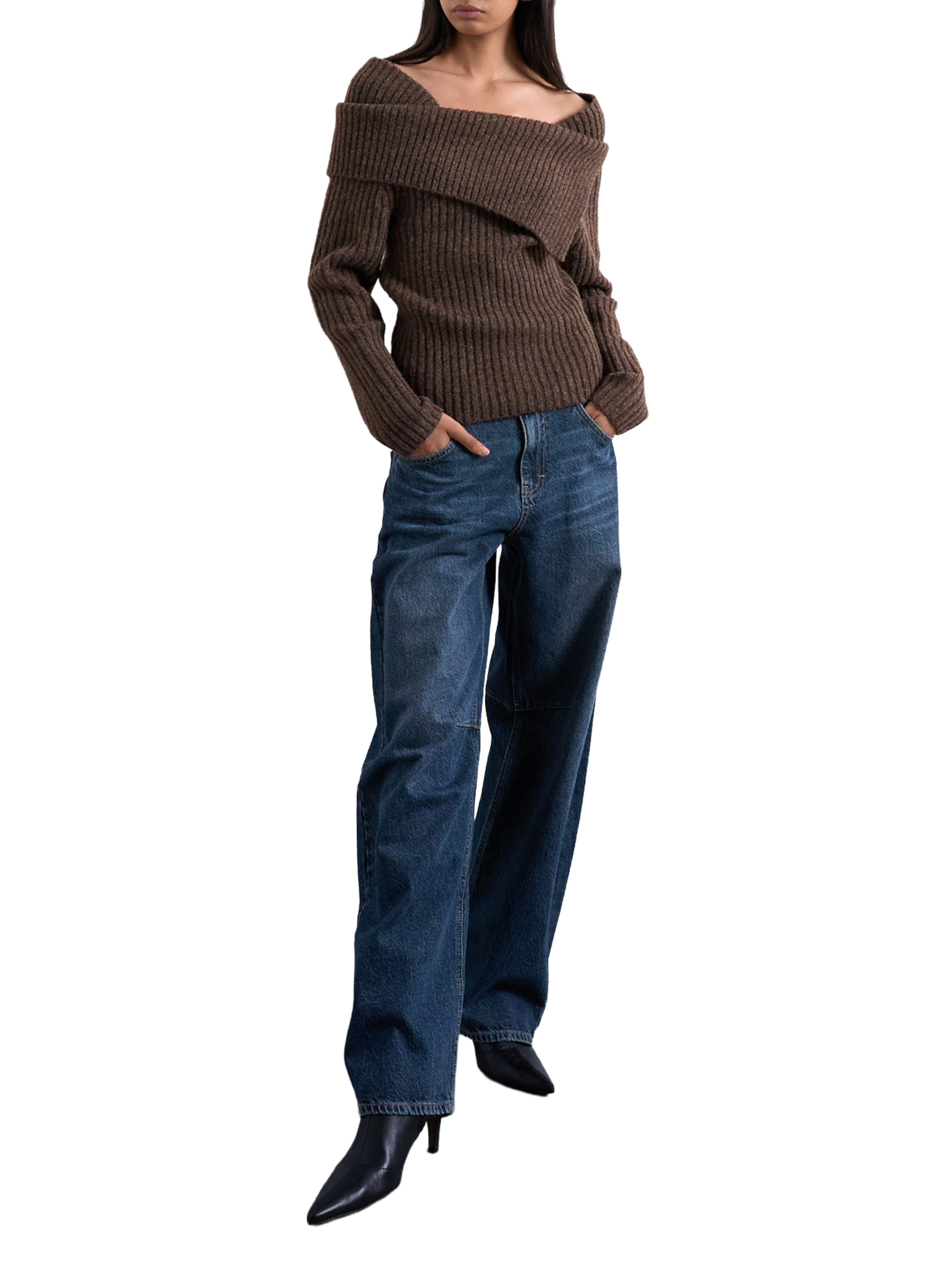 Pull en maille TOPSHOP Marron