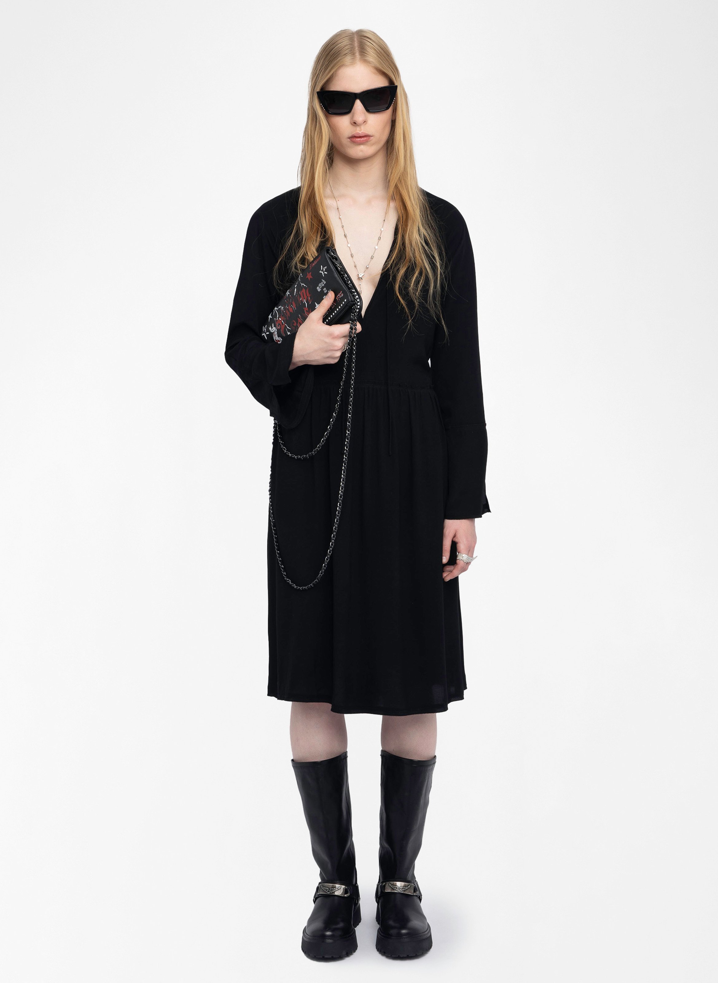 Robe longue col v rinas ZADIG&VOLTAIRE Noir