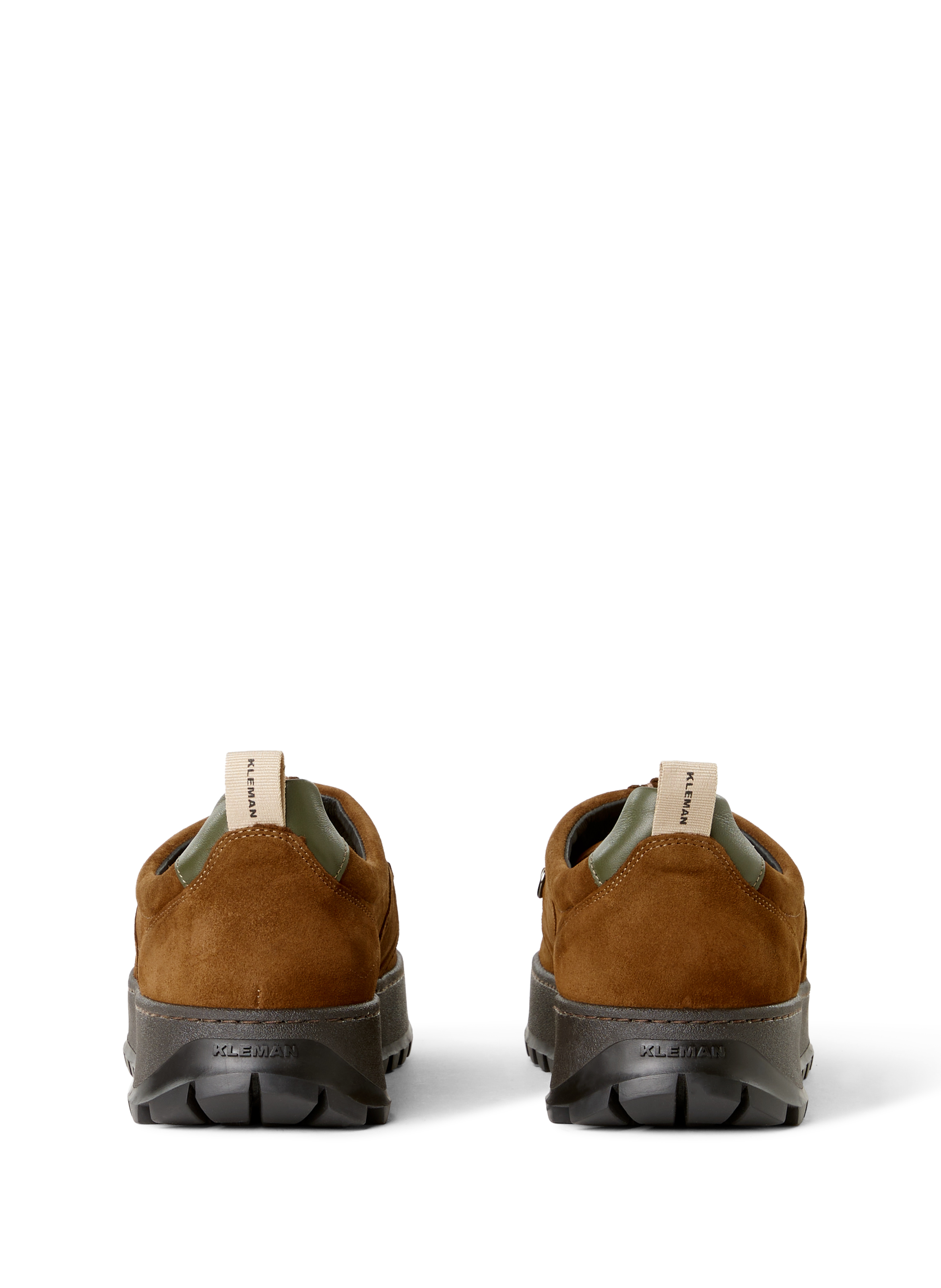 Serrated suede leather derbies KLEMAN Brown