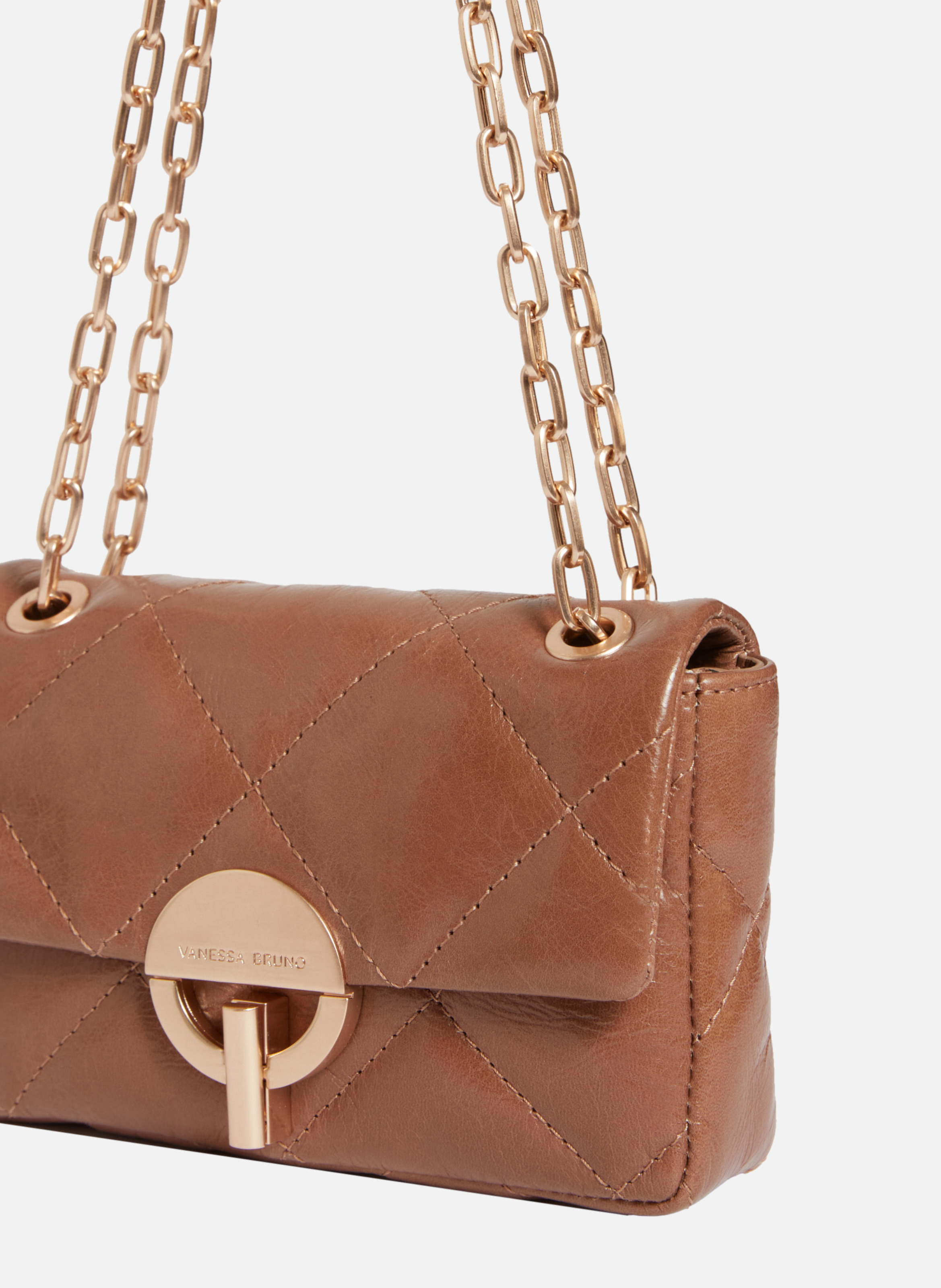 Petit sac moon en cuir VANESSA BRUNO Marron