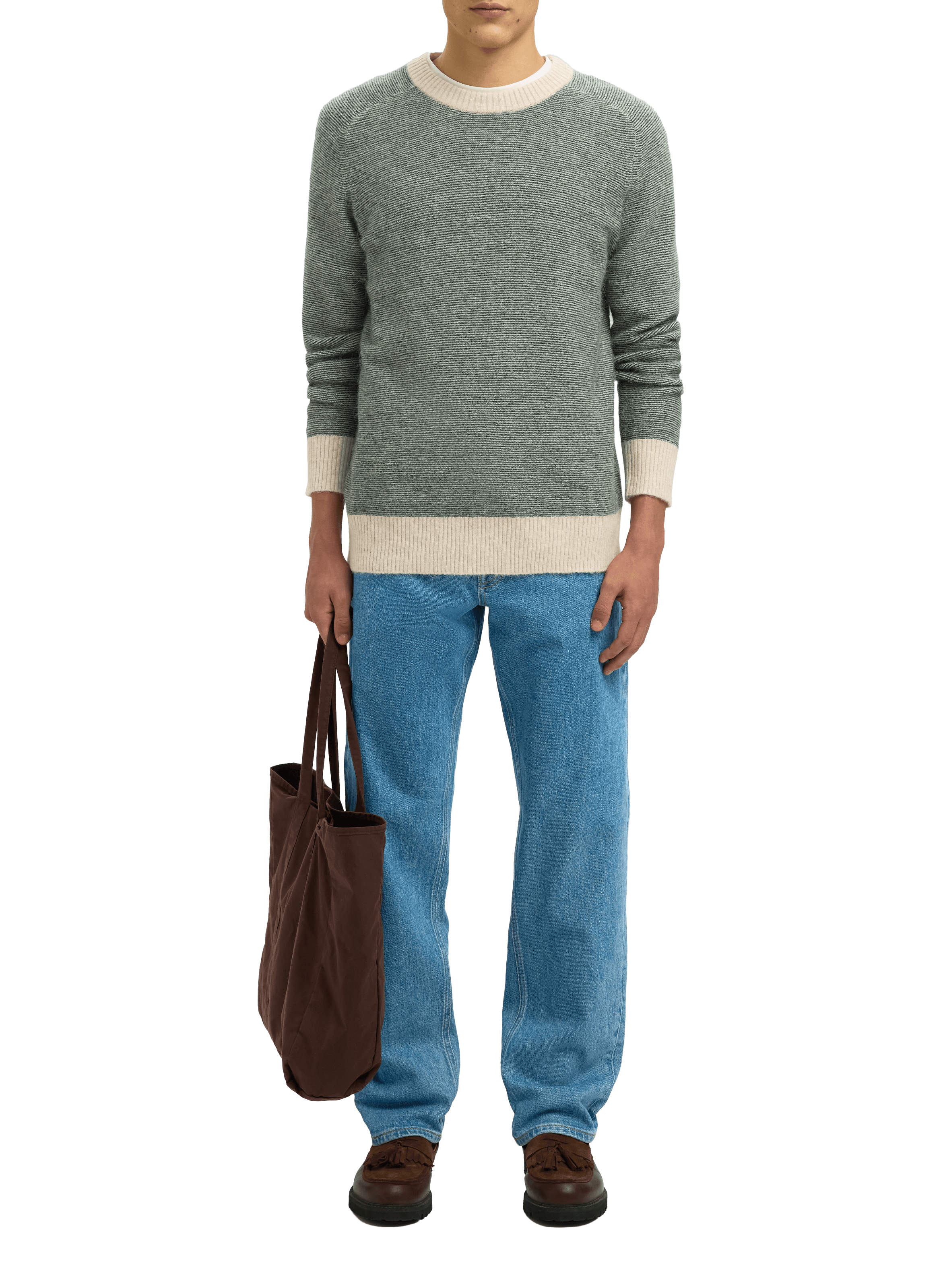 Cotton-blend jumper SELECTED Green