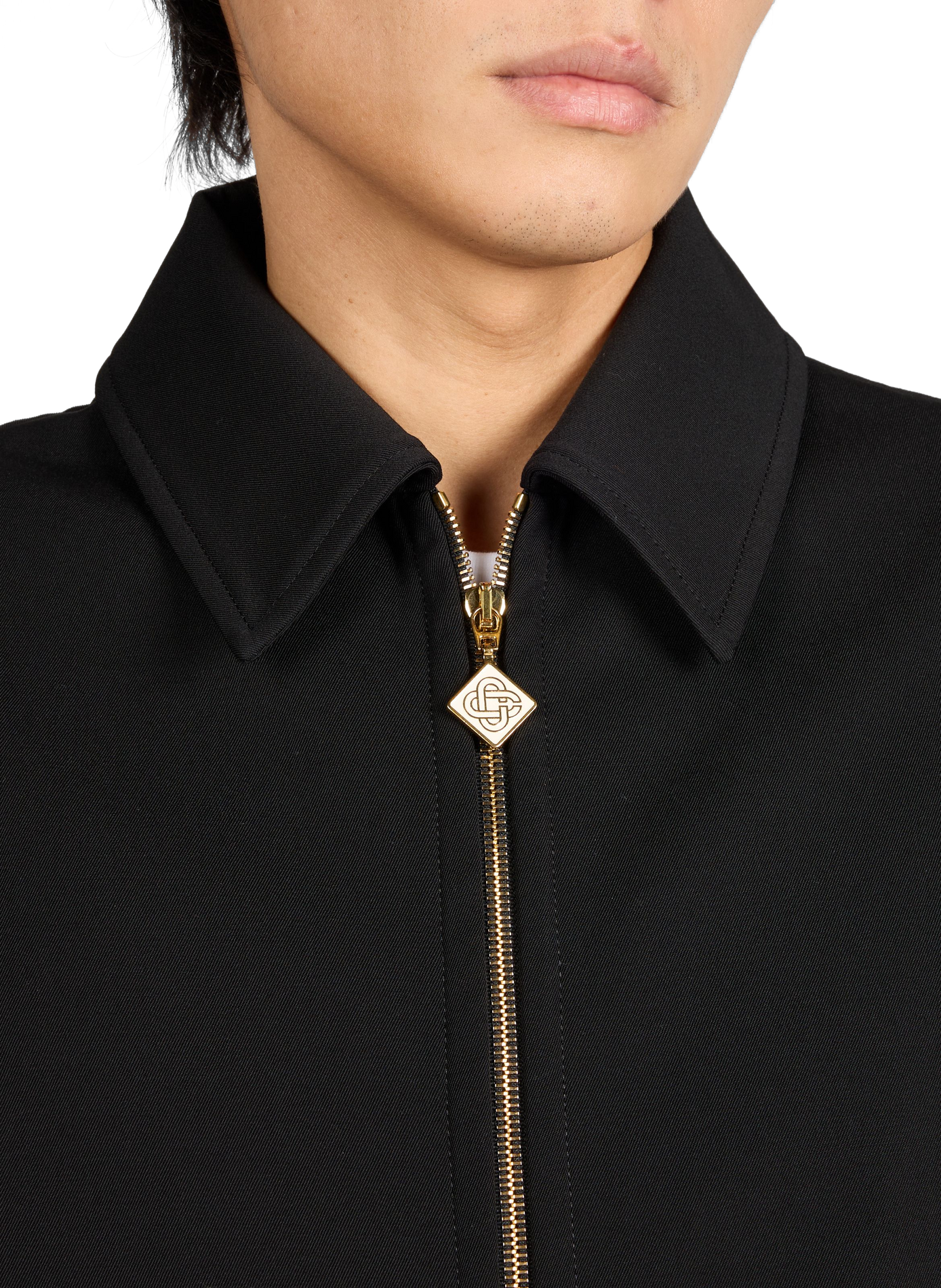 Veste droite à col classique en laine CASABLANCA PARIS Noir