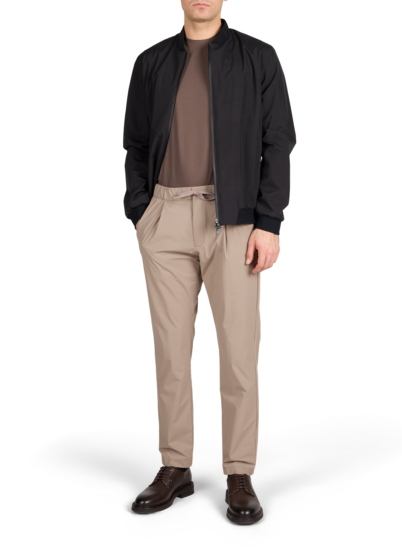 Solid long-sleeved zip-up jacket HERNO Black