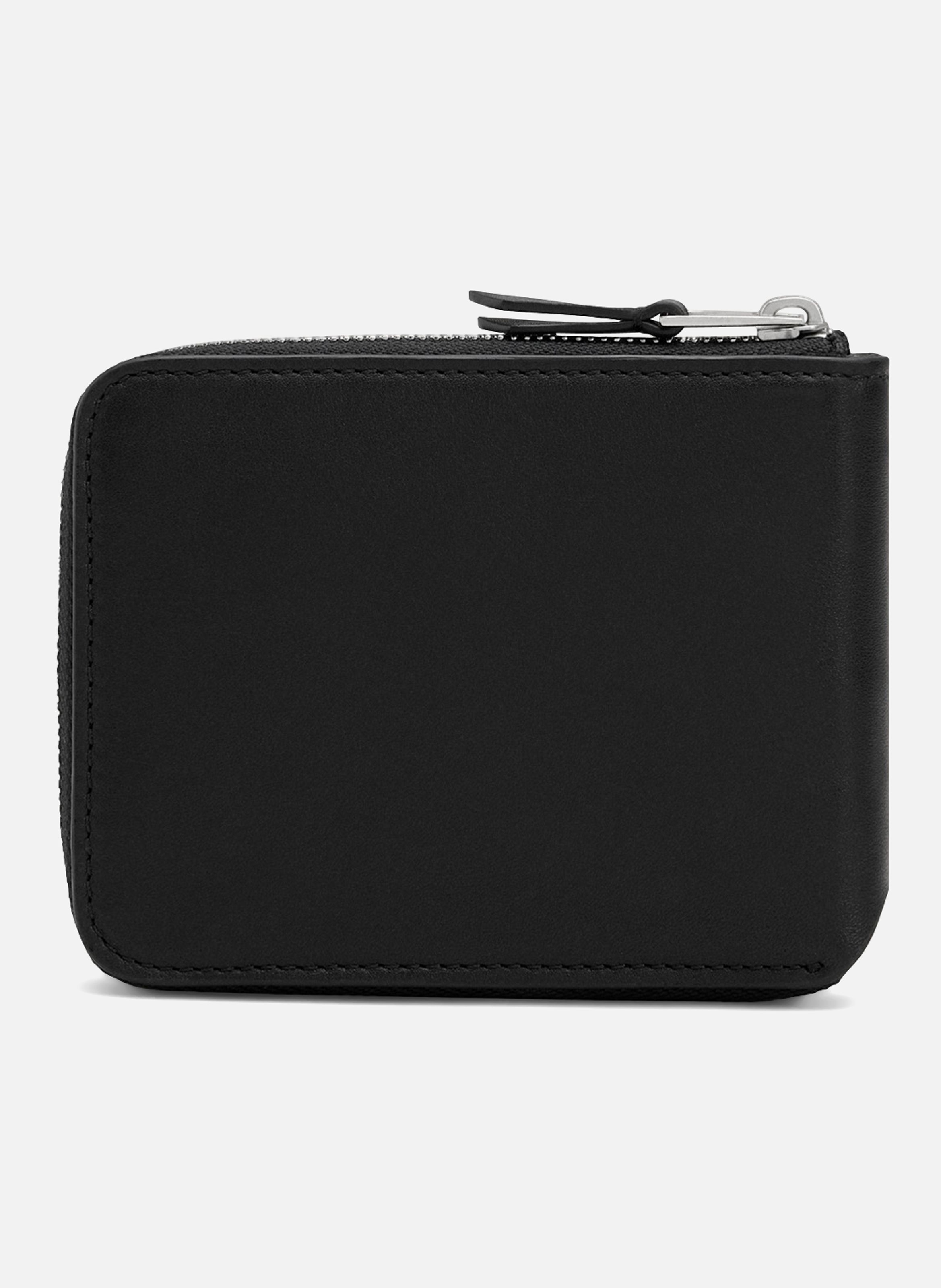Portefeuille Compact Ami De Coeur En Cuir Lisse unisexe AMI PARIS Noir