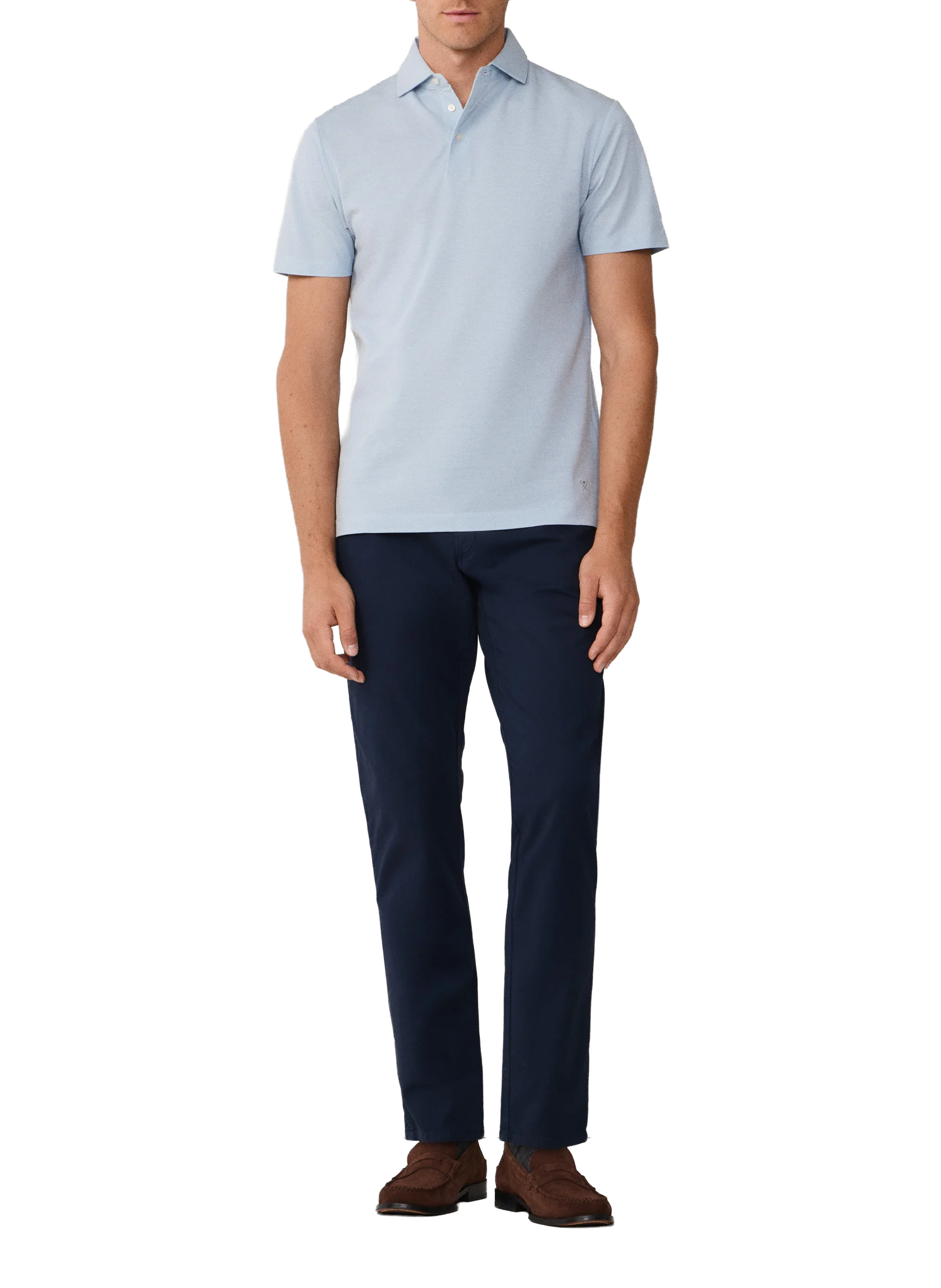 Pantalon chino en coton mélangé HACKETT Bleu