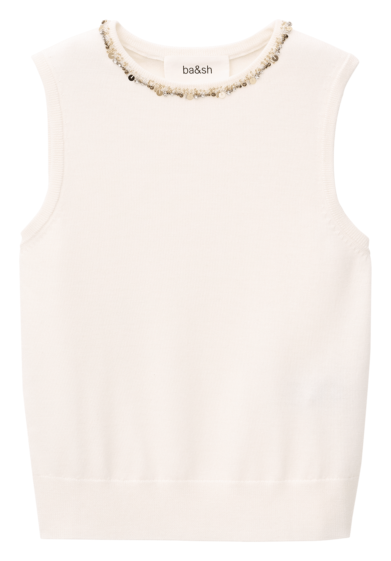 Débardeur col rond en laine bamma BA&SH Beige