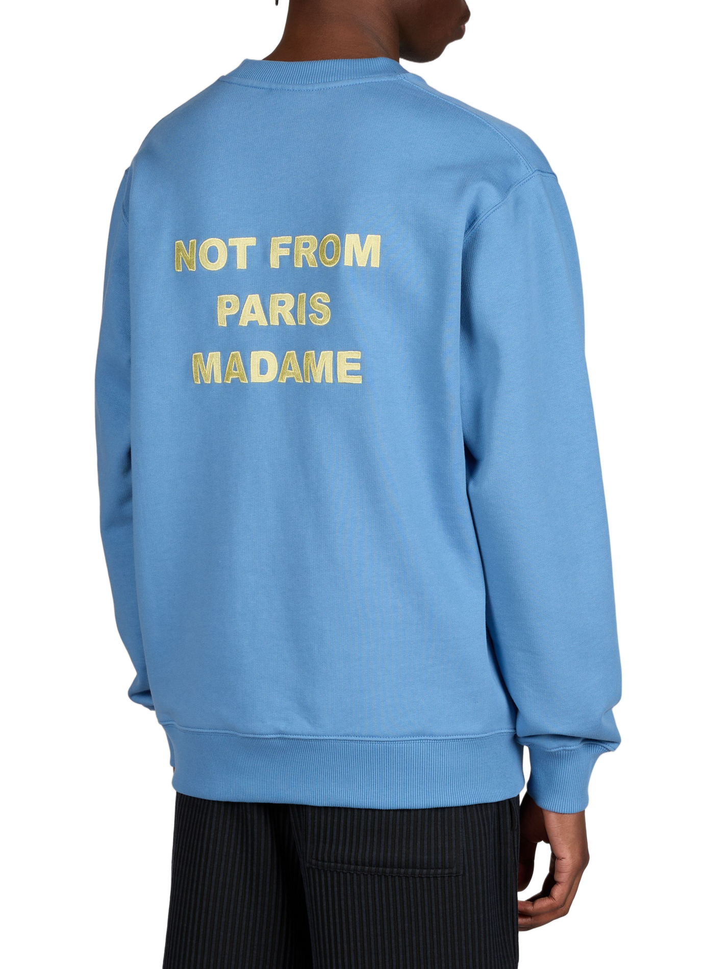 Sweat brodé au dos en coton DROLE DE MONSIEUR Bleu