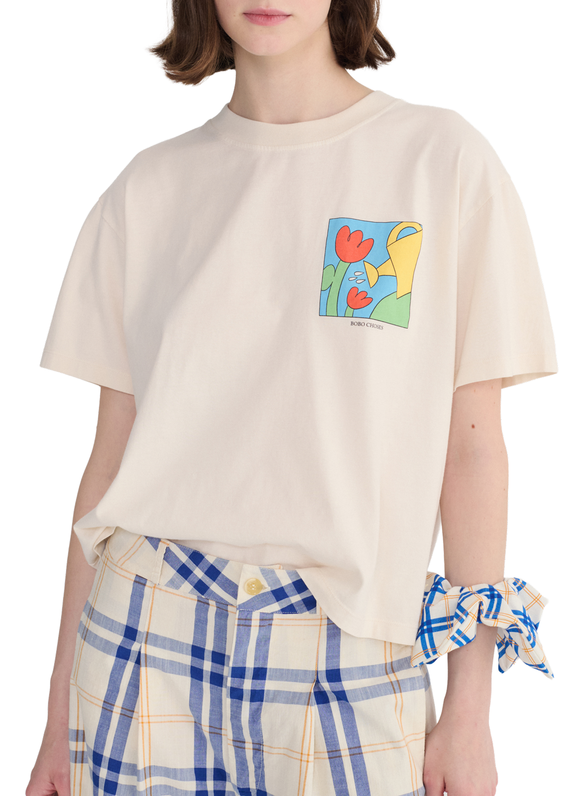 Cotton patterned T-shirt BOBO CHOSES Beige