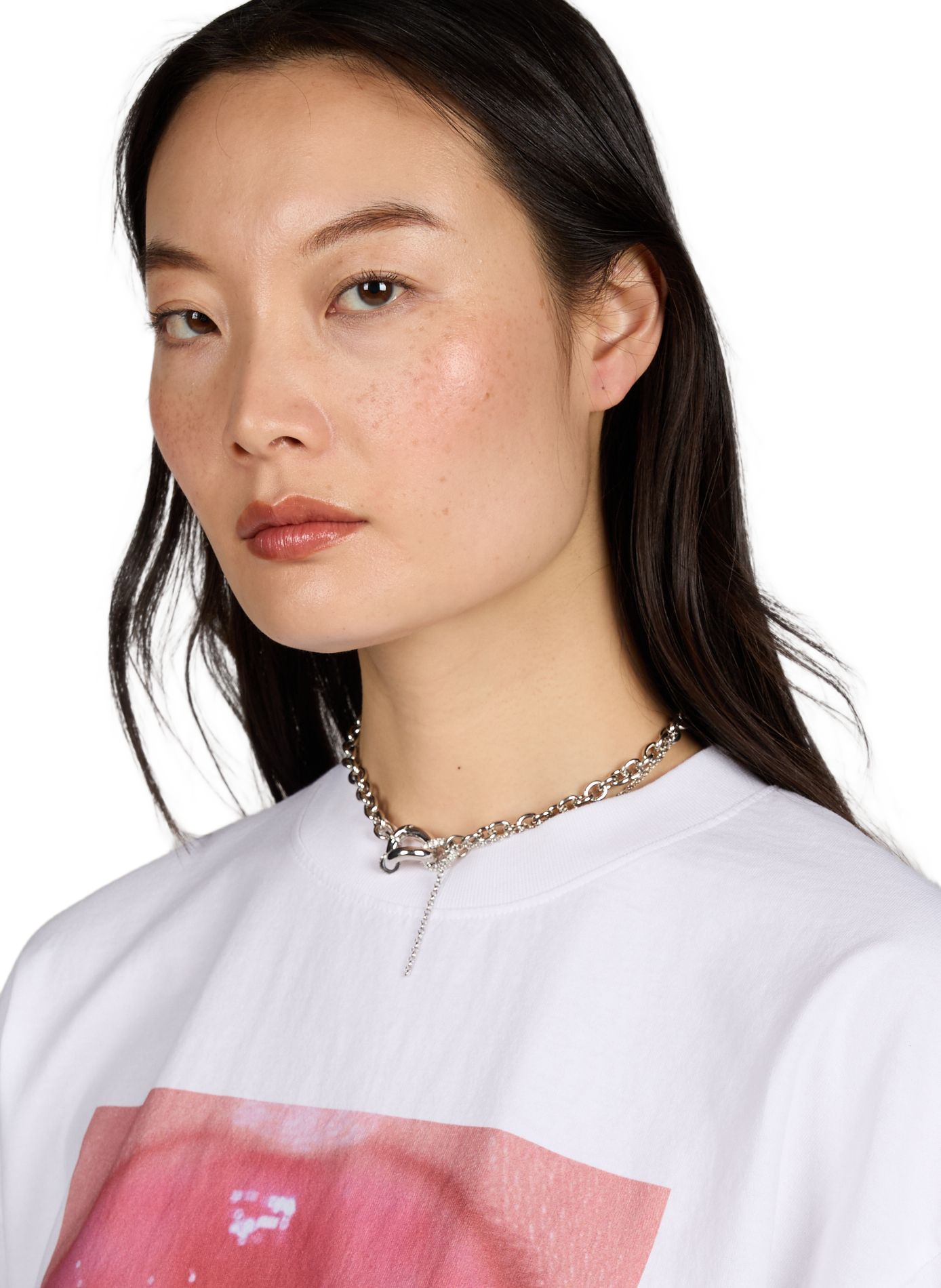 Brett necklace with links and suspended chain JUSTINE CLENQUET Silver