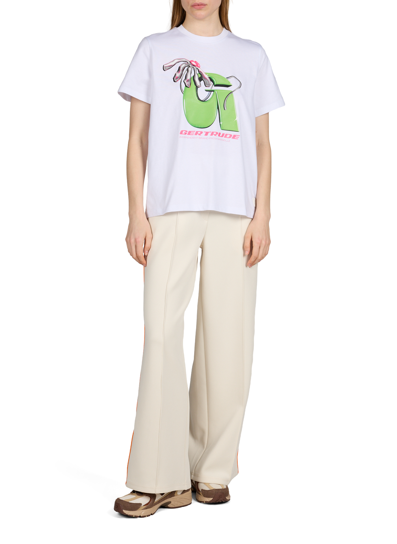 Printed Leolina Pop t-shirt in cotton GERTRUDE ET GASTON White