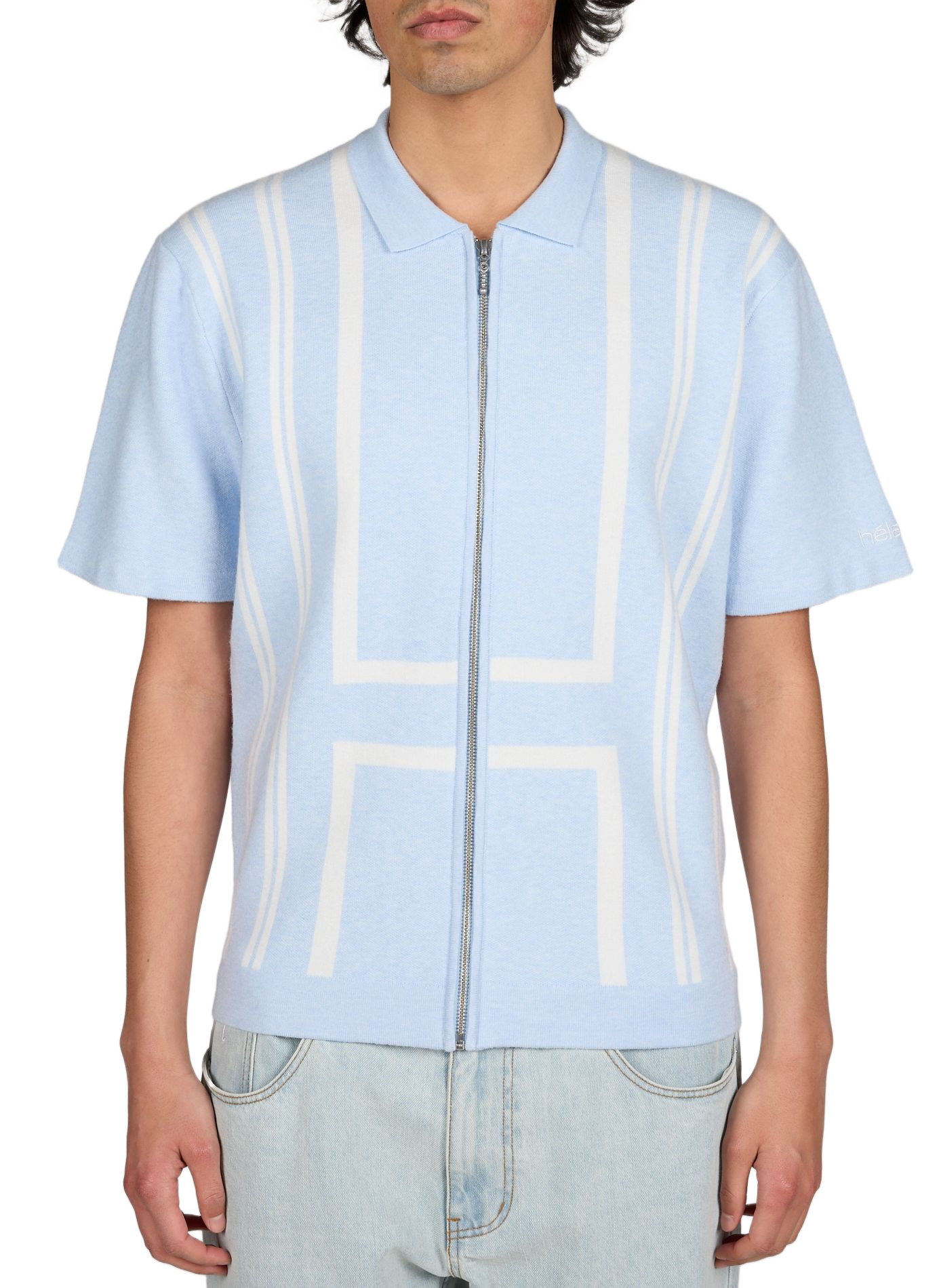 Short-sleeve zip polo HELAS CAPS Blue