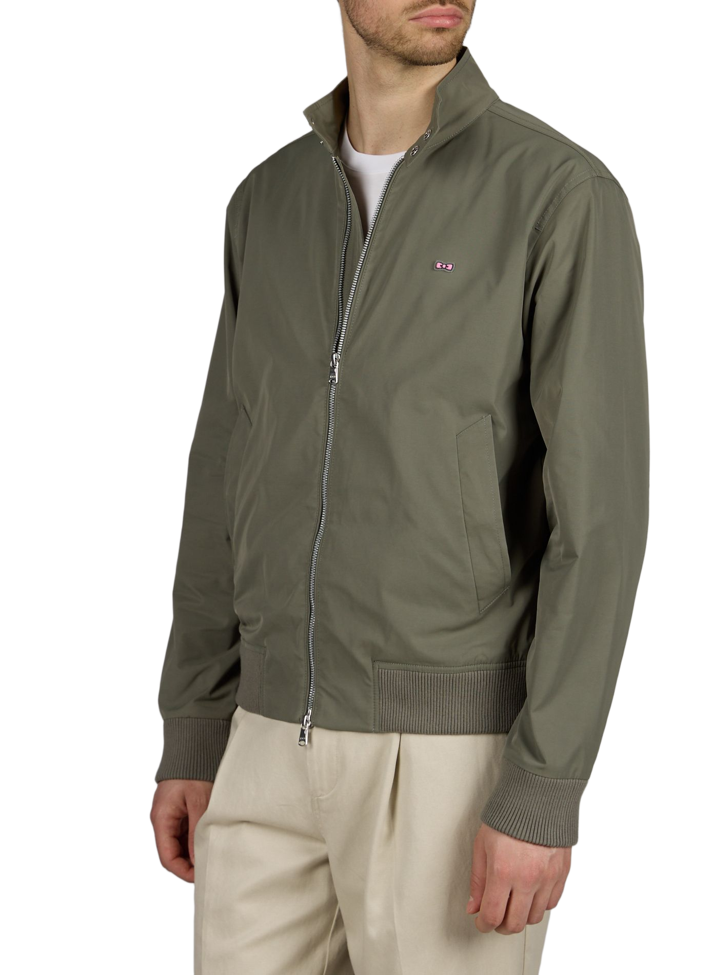 Straight biker collar jacket EDEN PARK Khaki
