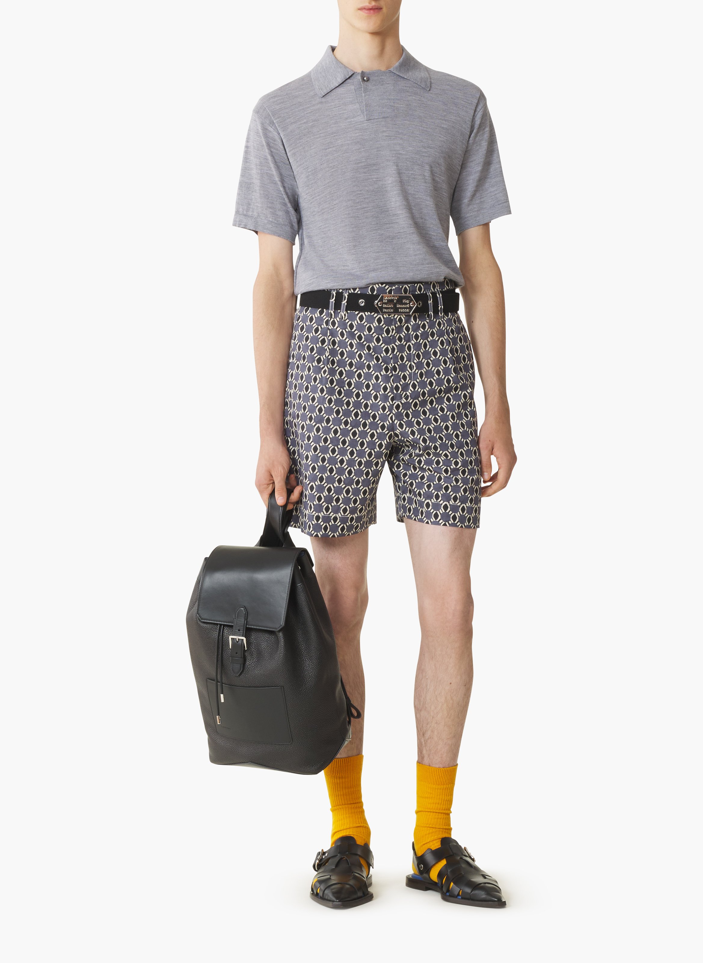 Polo en laine mérinos LANVIN Gris