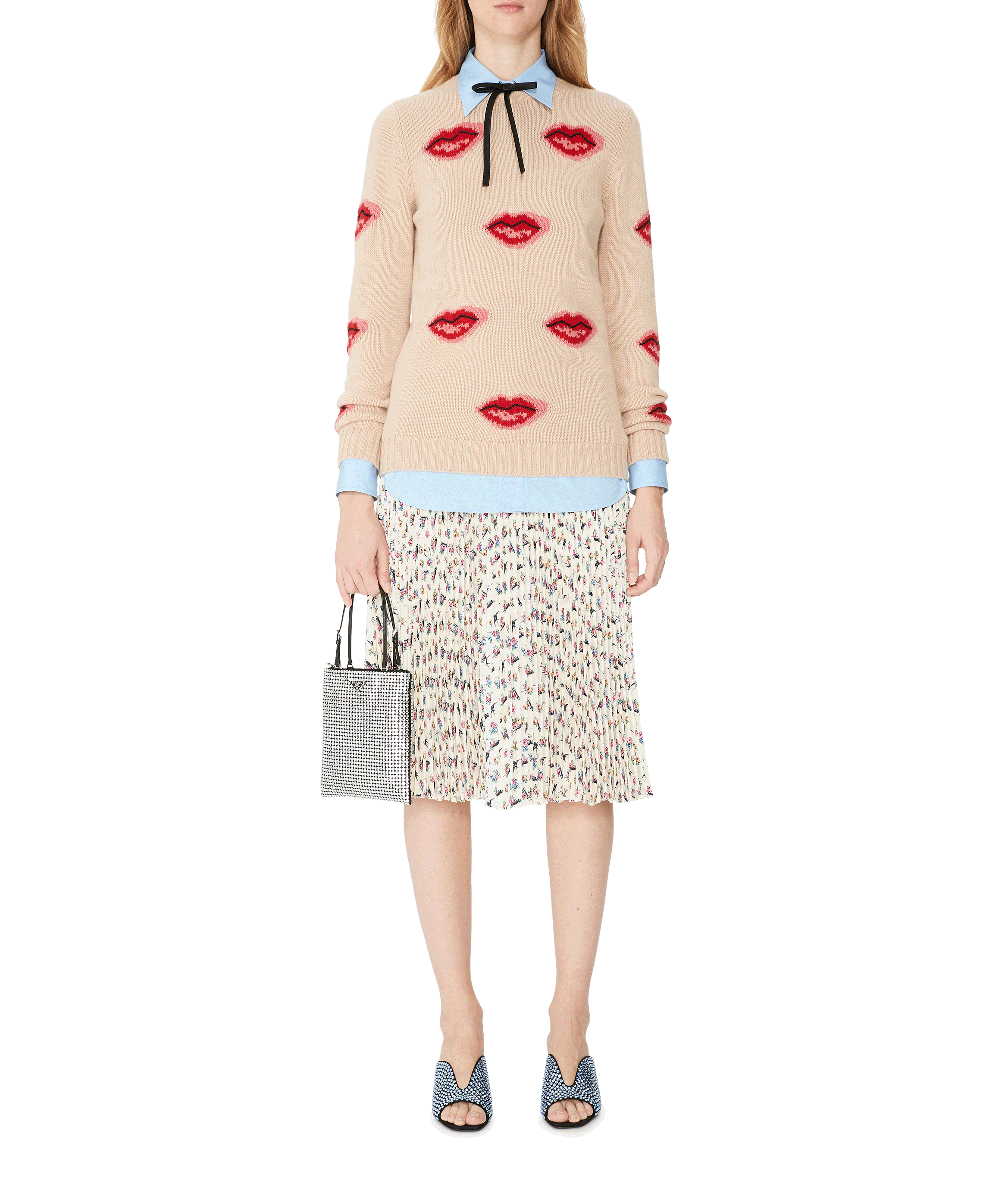 Wollpullover aus Schurwolle und Kaschmir PRADA Beige