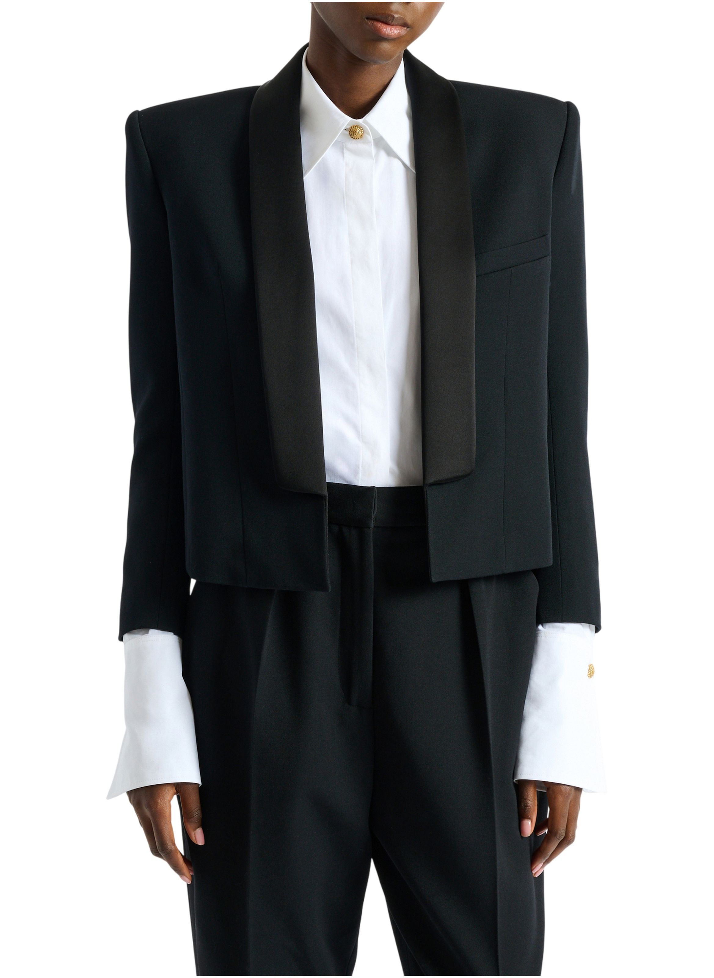 Spencer en grain de poudre BALMAIN Noir