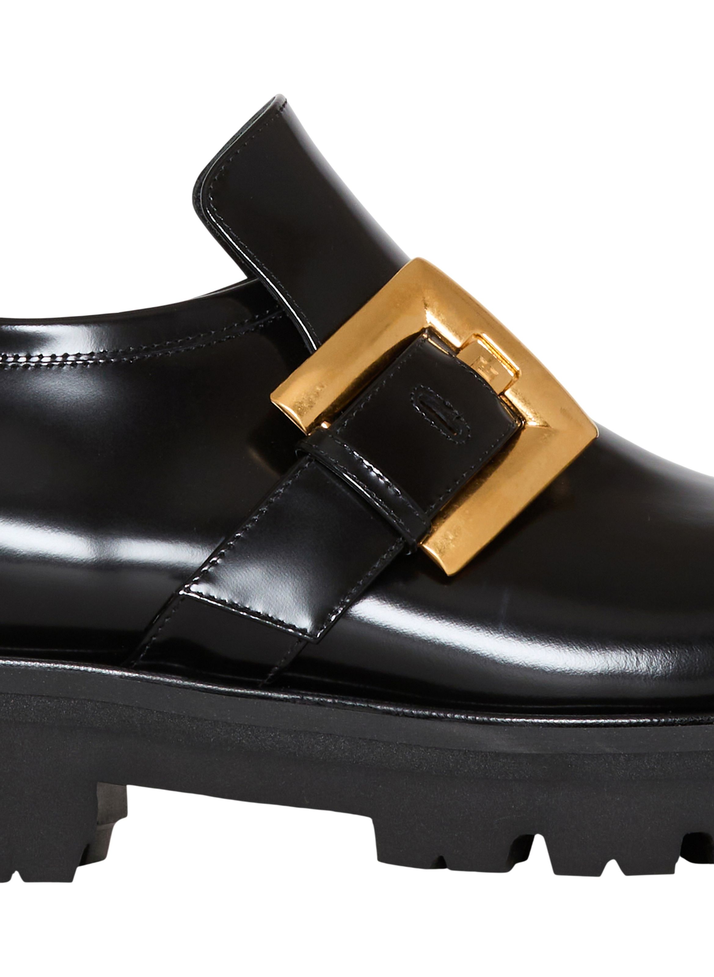Mocassins anthem en cuir glacé BALMAIN Noir