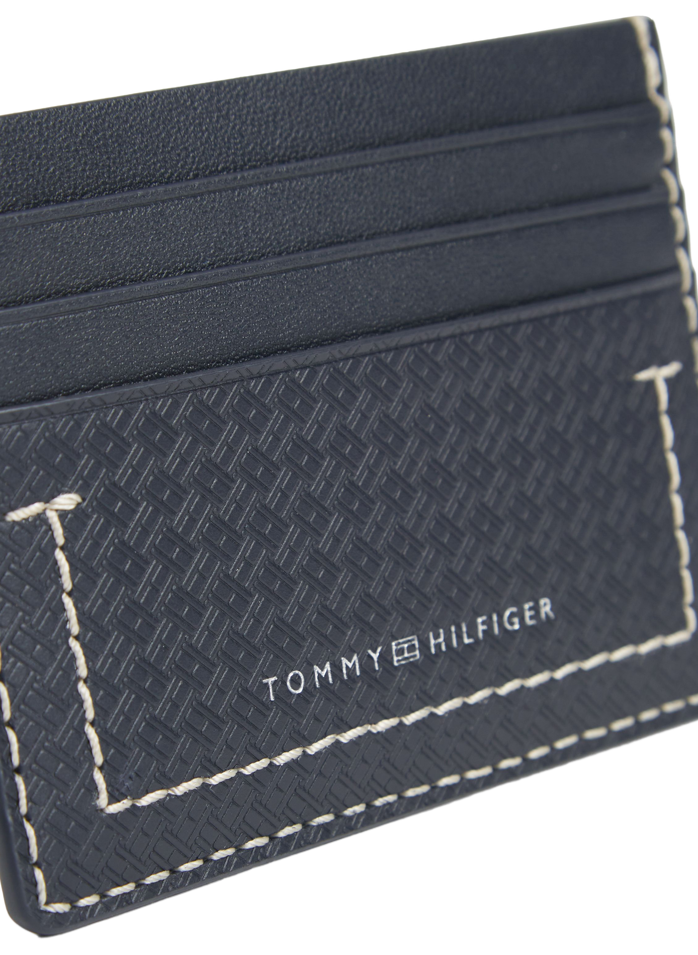 Textured card holder with contrasting stitching TOMMY HILFIGER Blue