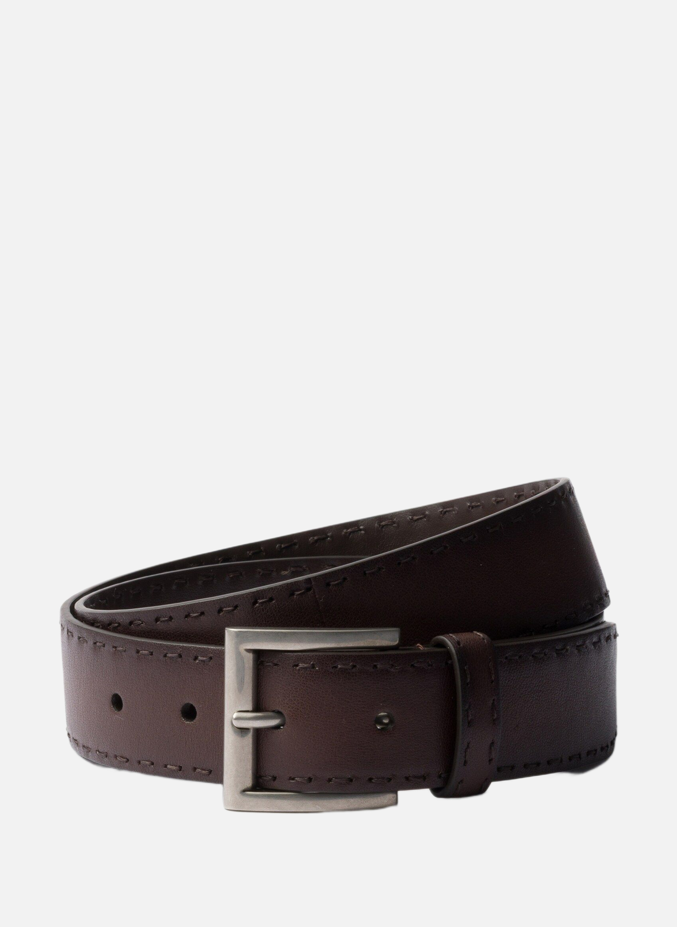 Ceinture en cuir à effet vieilli PRADA Marron