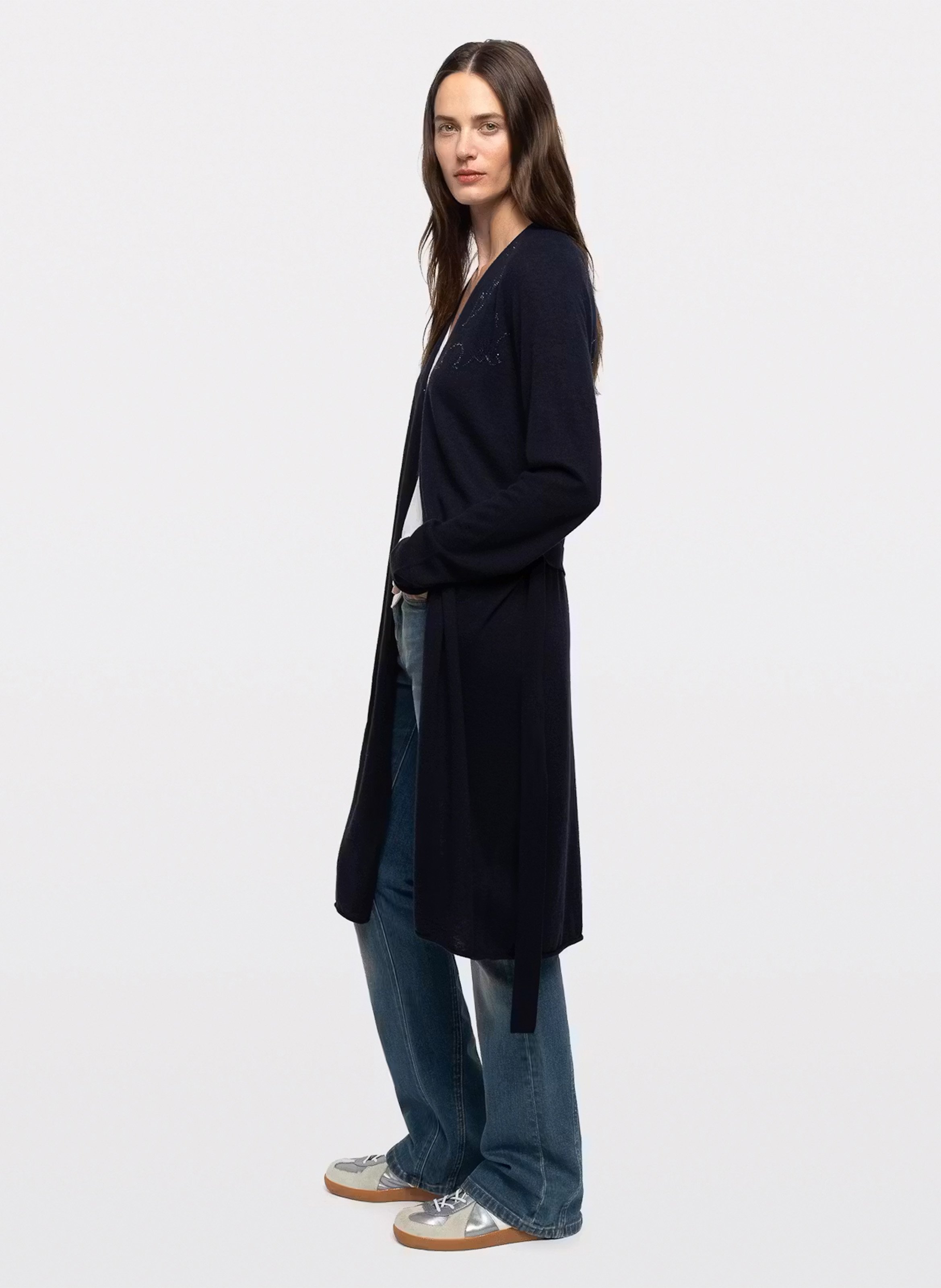 Gilet long en cachemire daffyz ZADIG&VOLTAIRE Bleu