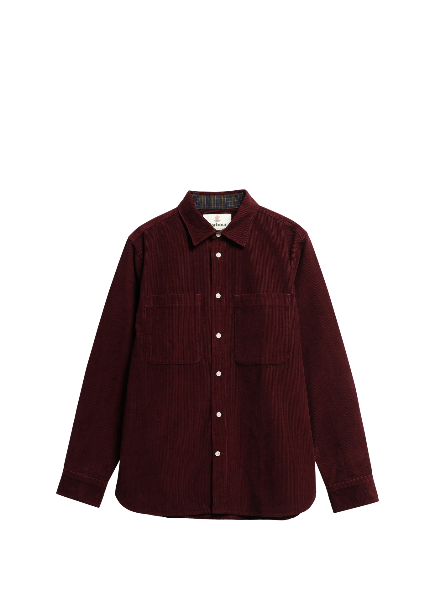 Straight classic ribbed collar shirt in blended cotton BARBOUR Red