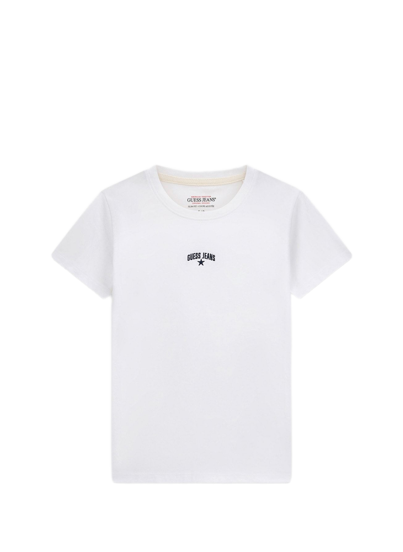 Cotton-blend round-neck T-shirt GUESS White