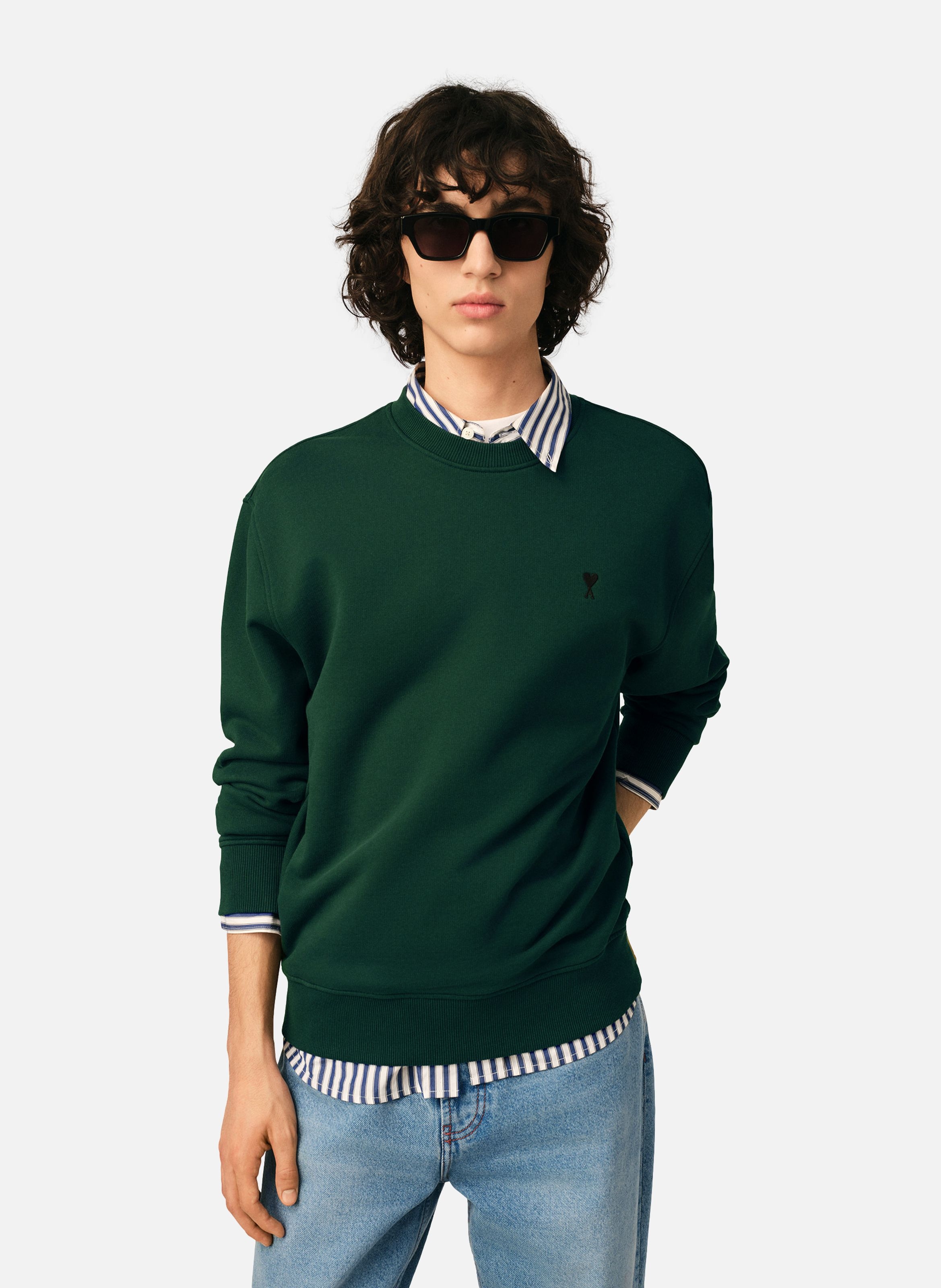 Sweatshirt en coton ami de coeur AMI PARIS Vert