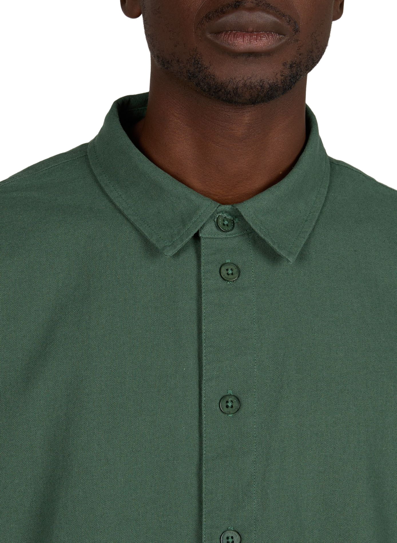 Solid Straight Overshirt THINKING MU Green