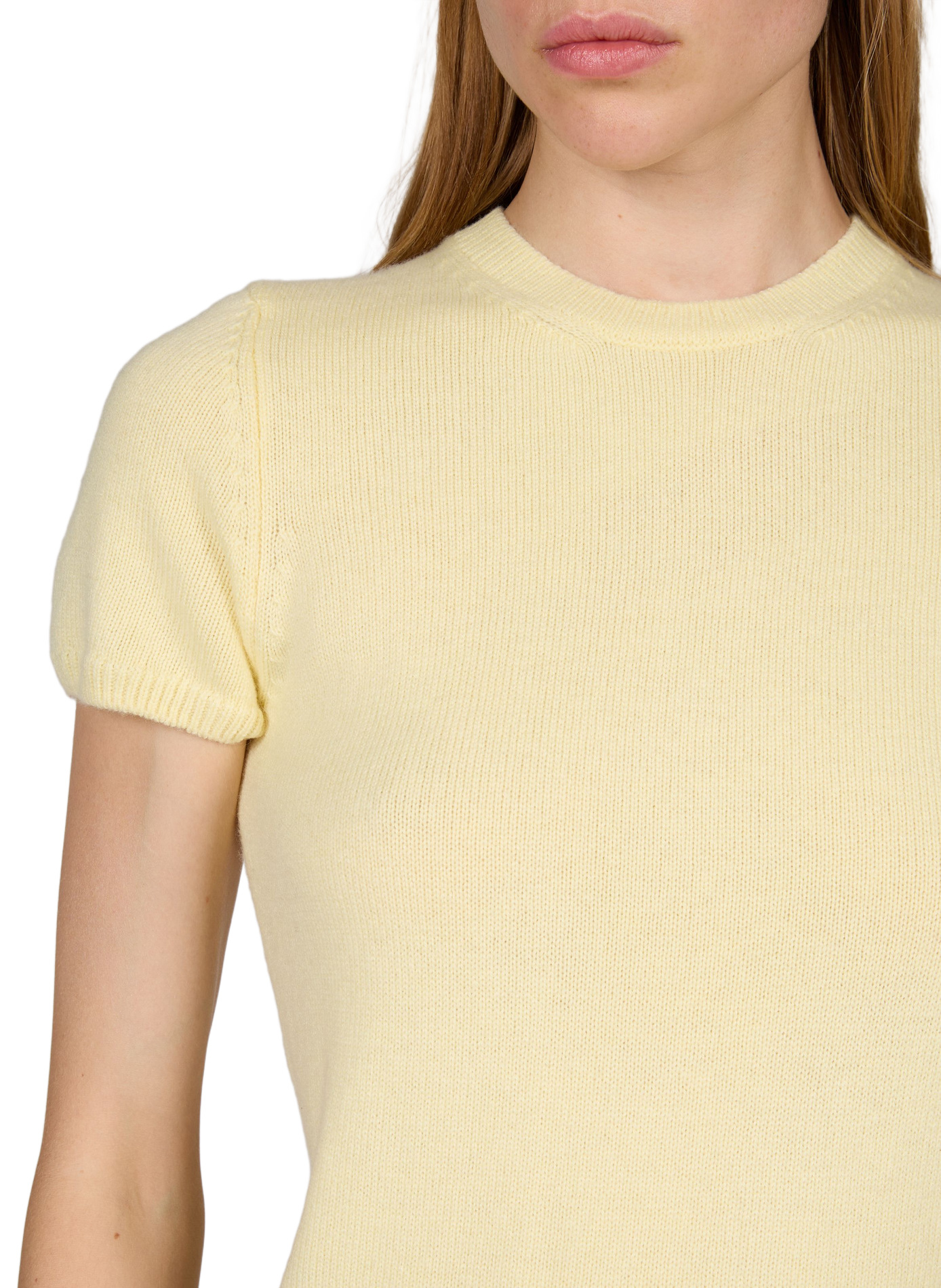 Short-sleeve wool blend sweater DUNST Yellow