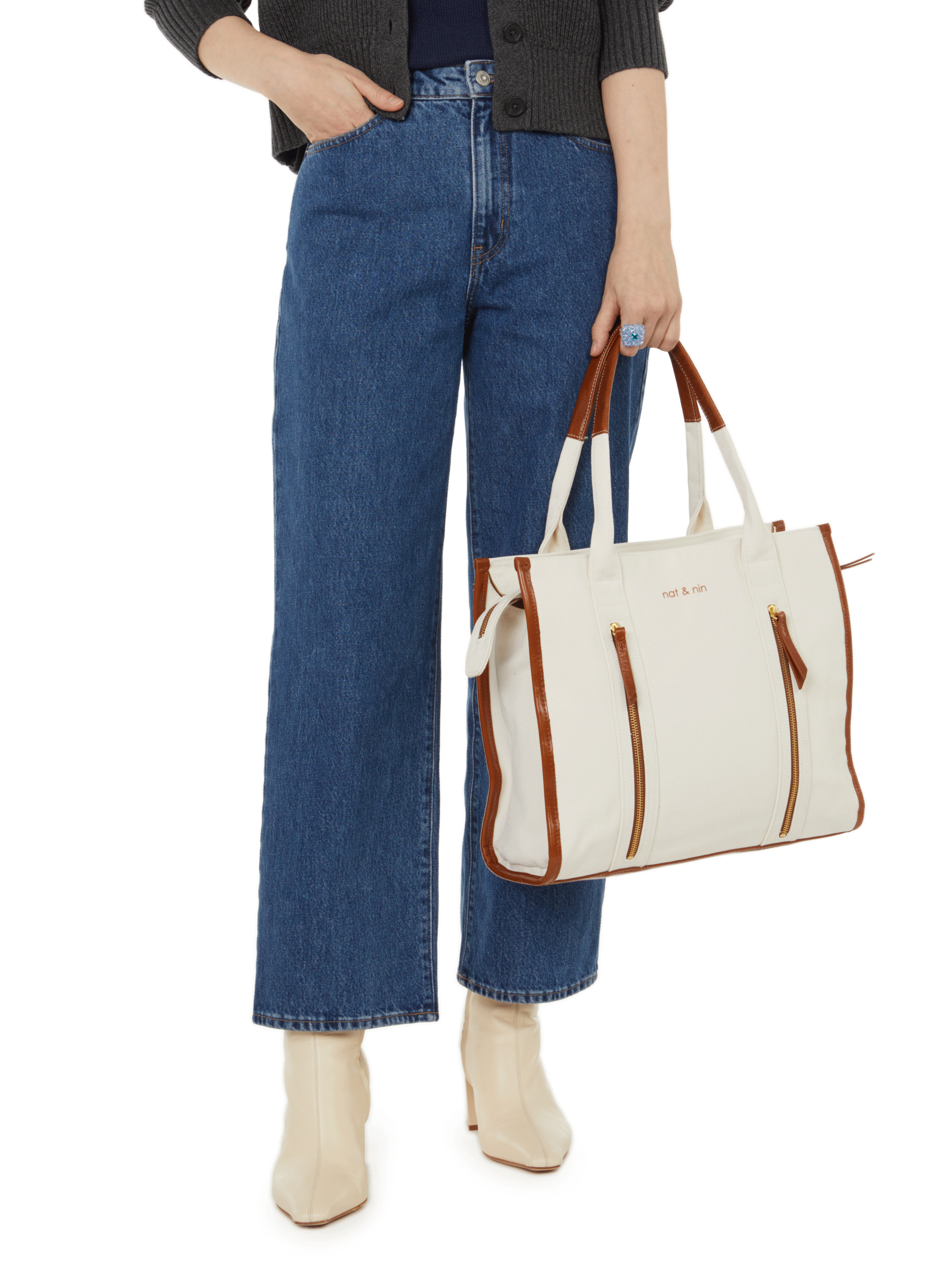 Irene leather ankle boots  AEYDE Beige