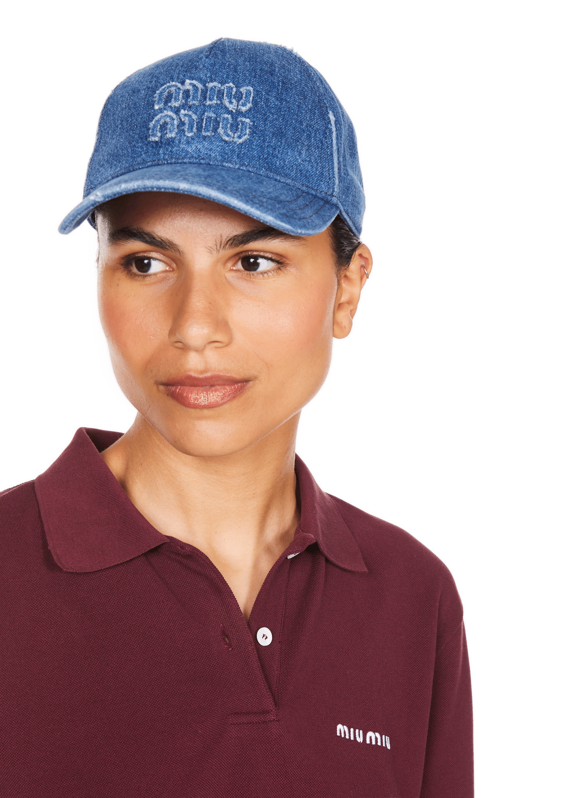 Casquette en coton MIU MIU Bleu